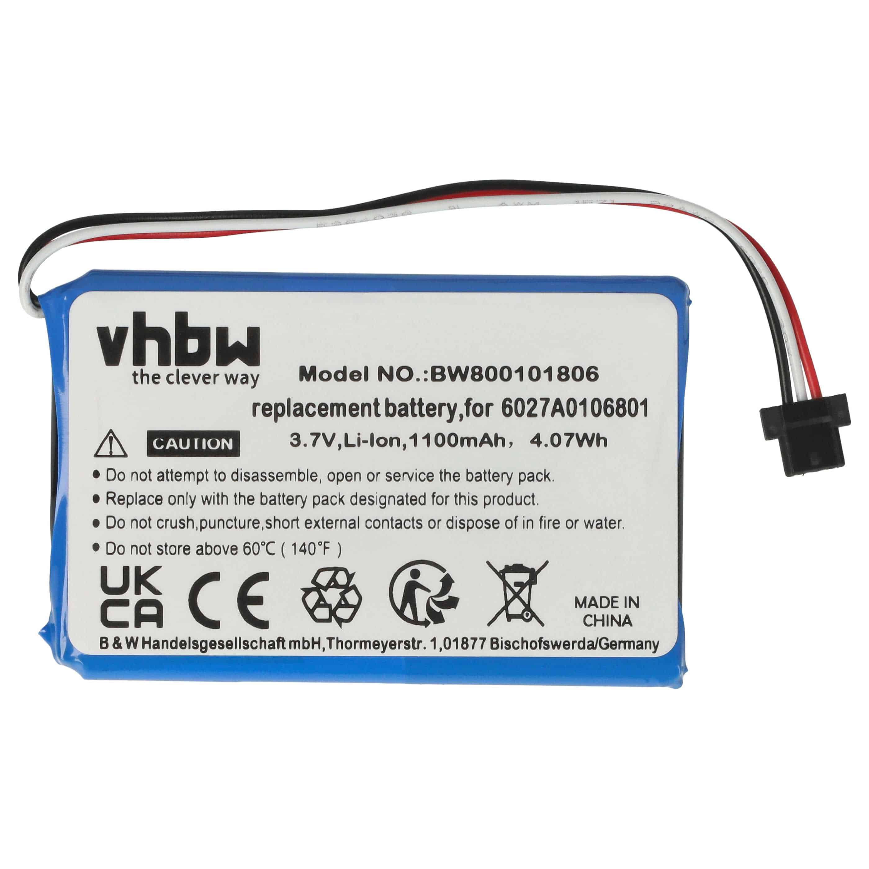 Akumulator do nawigacji GPS zamiennik TomTom 6027A0106801 - 1100 mAh 3,7 V Li-Ion