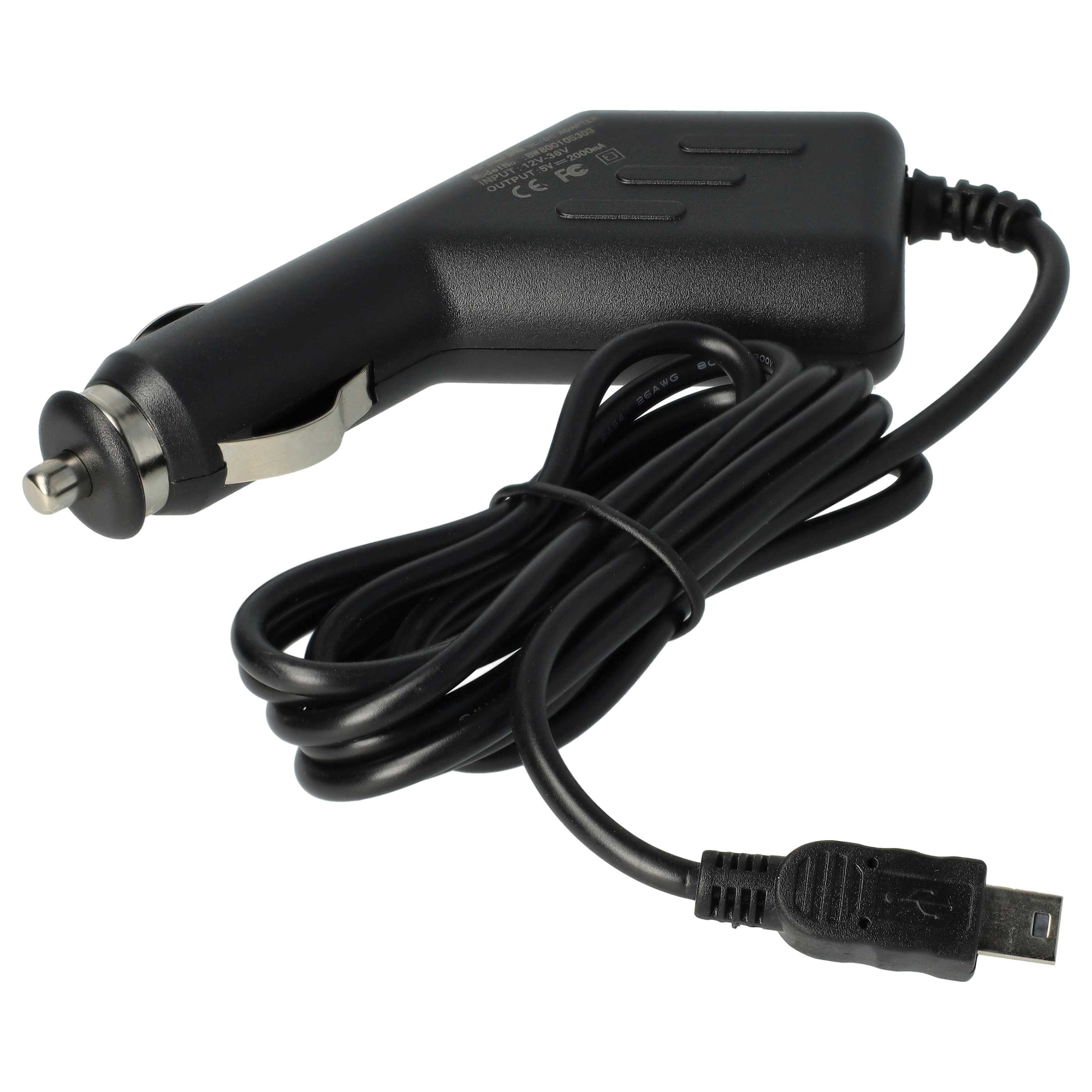 Cargador coche mini USB 2,0 A para GPS - Cable de carga