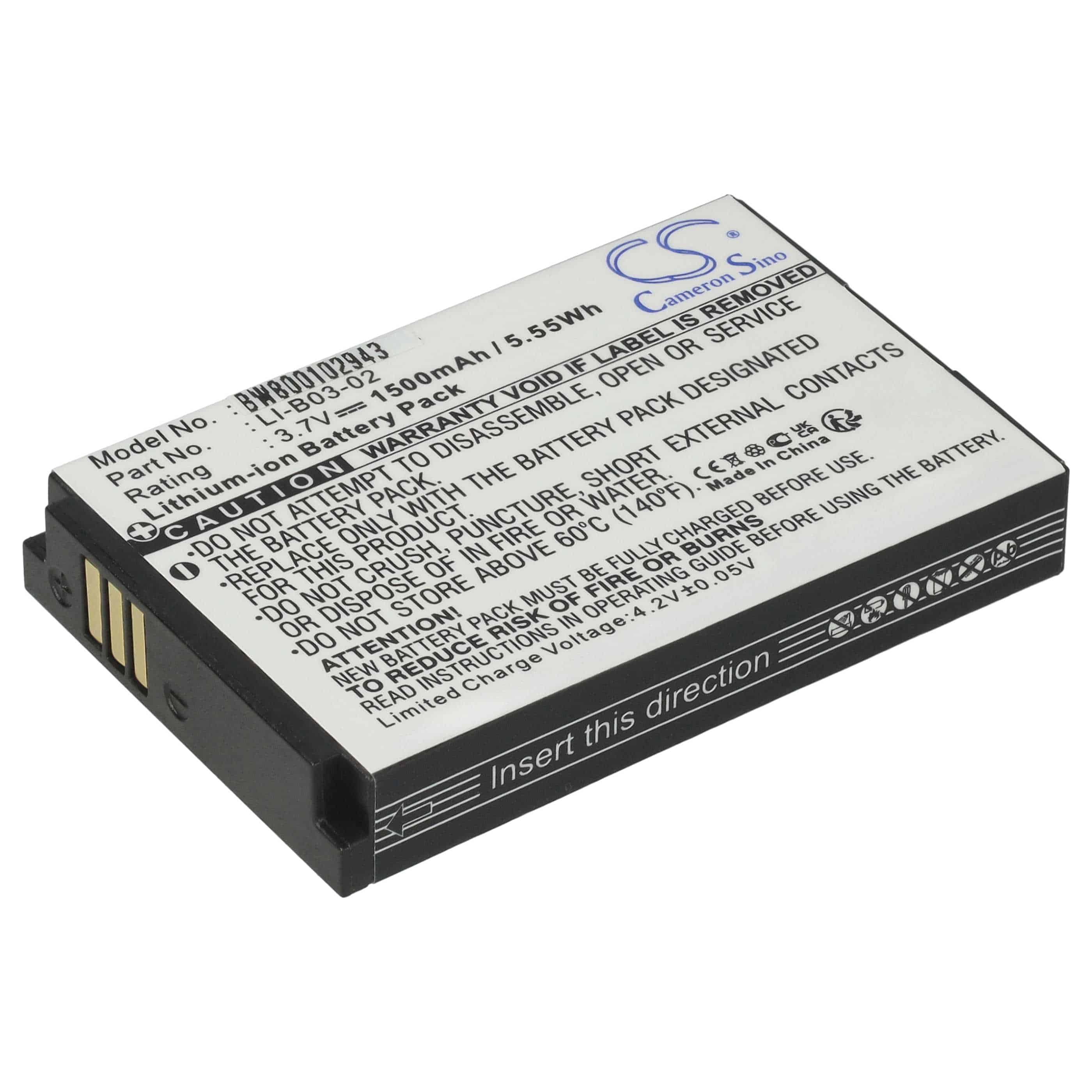 Akumulator do nawigacji GPS zamiennik Golf Buddy LI-B03-02 - 1500 mAh 3,7 V Li-Ion