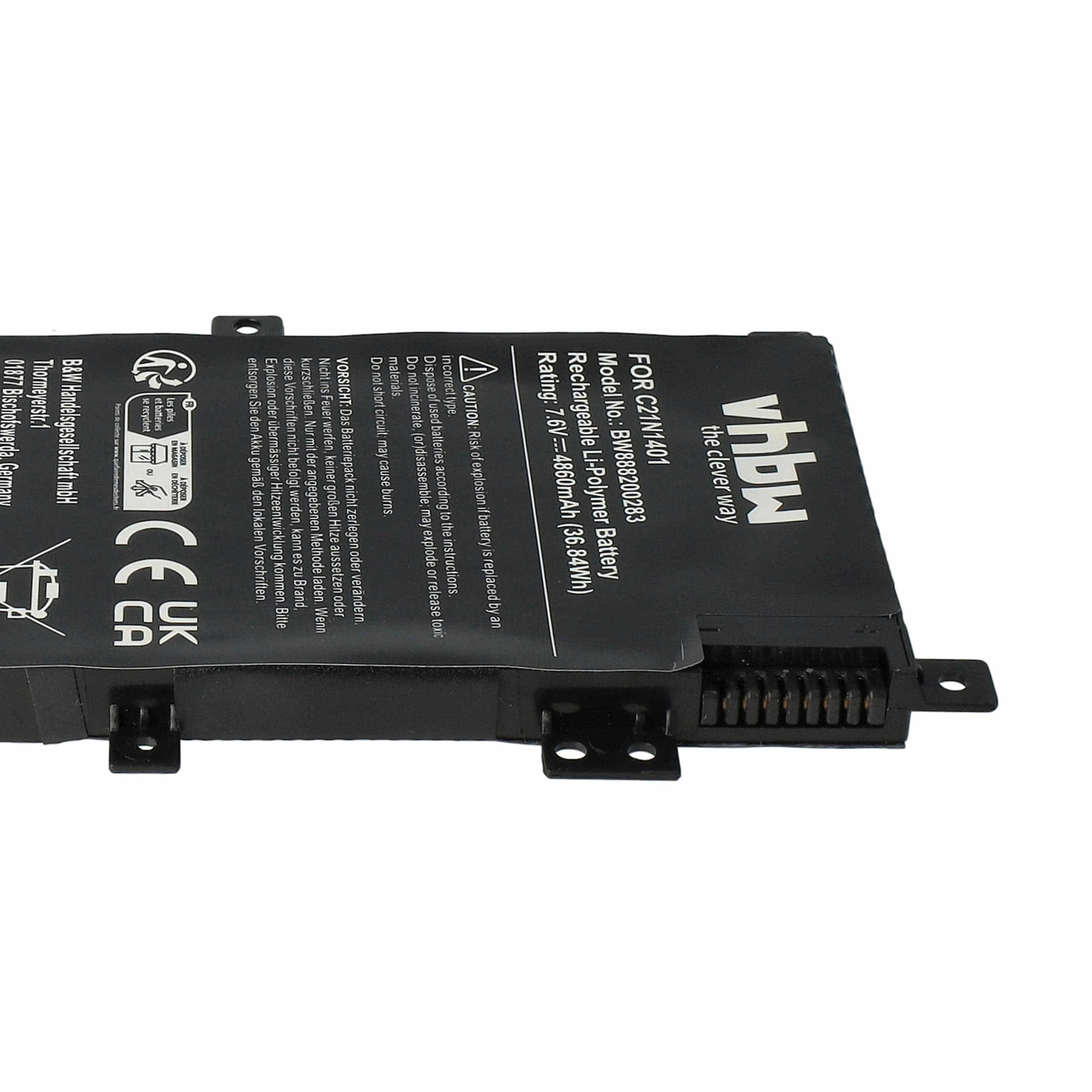 Akumulator do laptopa zamiennik Asus PP21AT149Q-1, C21N1409, C21N1401, 0B200-01130200 - 4860 mAh 7,6 V LiPo