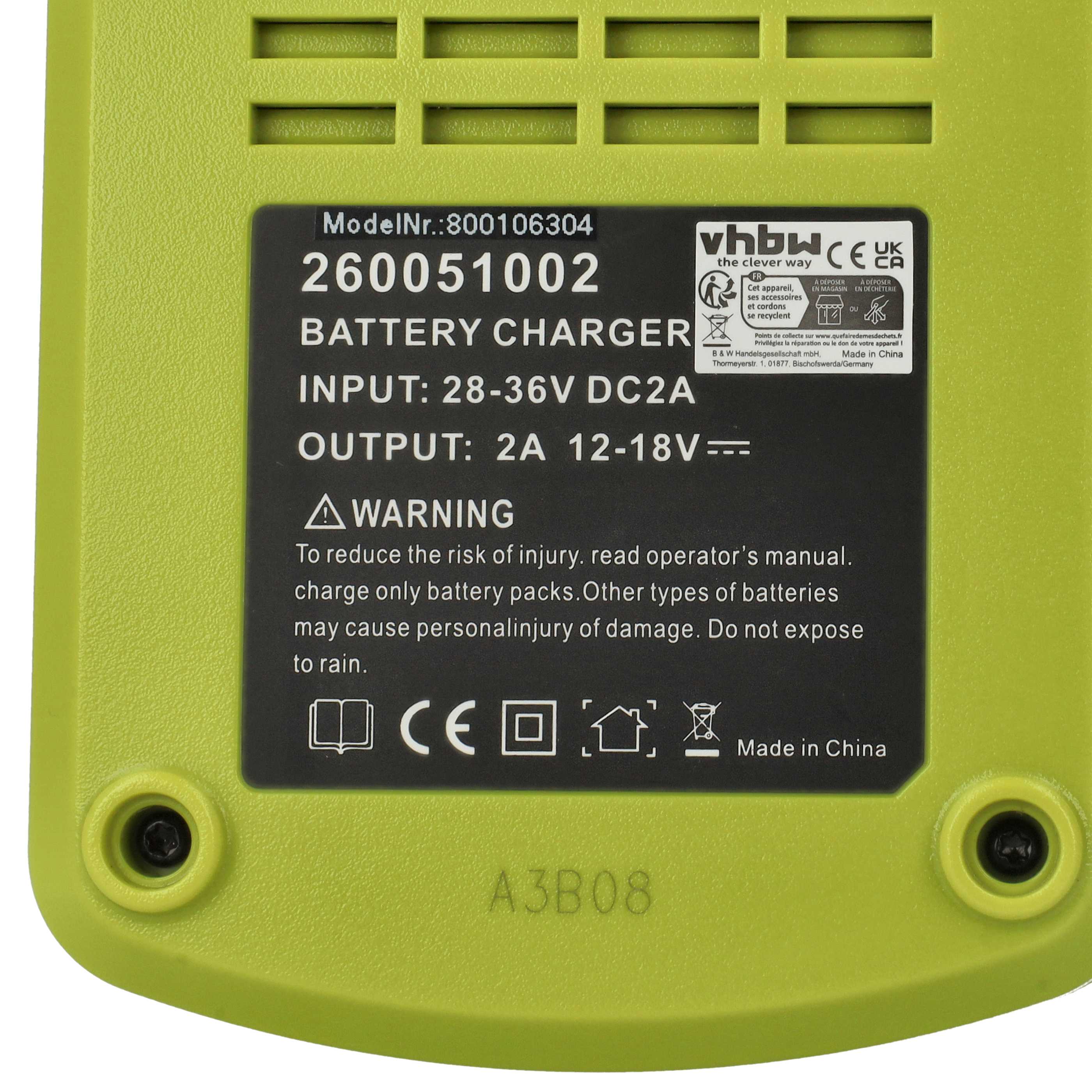 Charger replaces Ryobi BCL14181H for RyobiPower Tool Batteries etc. Li-Ion / Ni-Cd / NiMH 12 V / 14.4 V / 18 V