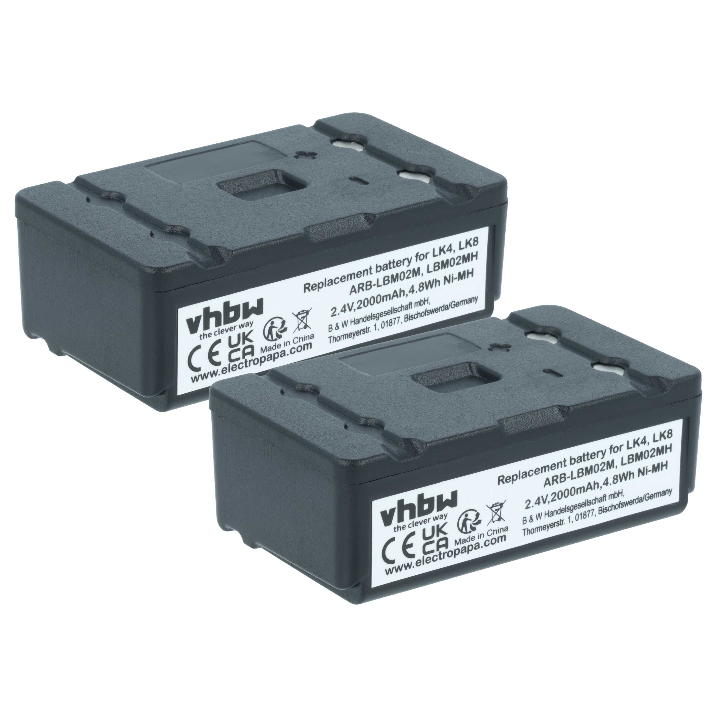 2x Batteria per telecomando remote controller sostituisce Autec ARB-LBM02M, LBM02MH - 2000mAh 2,4V NiMH