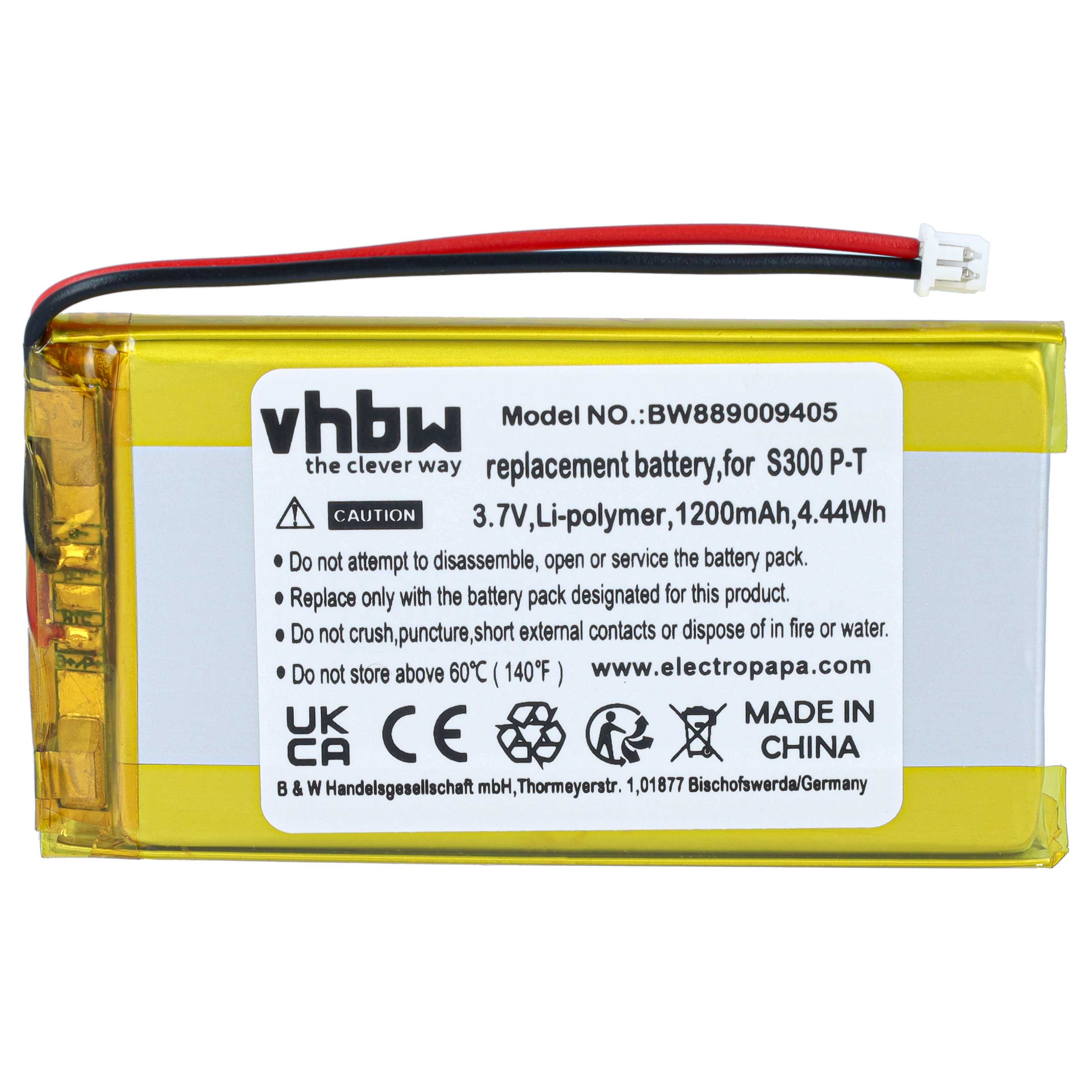 Batteria per bilancia Elicom - 1,2Ah 3,7V Li-Poly