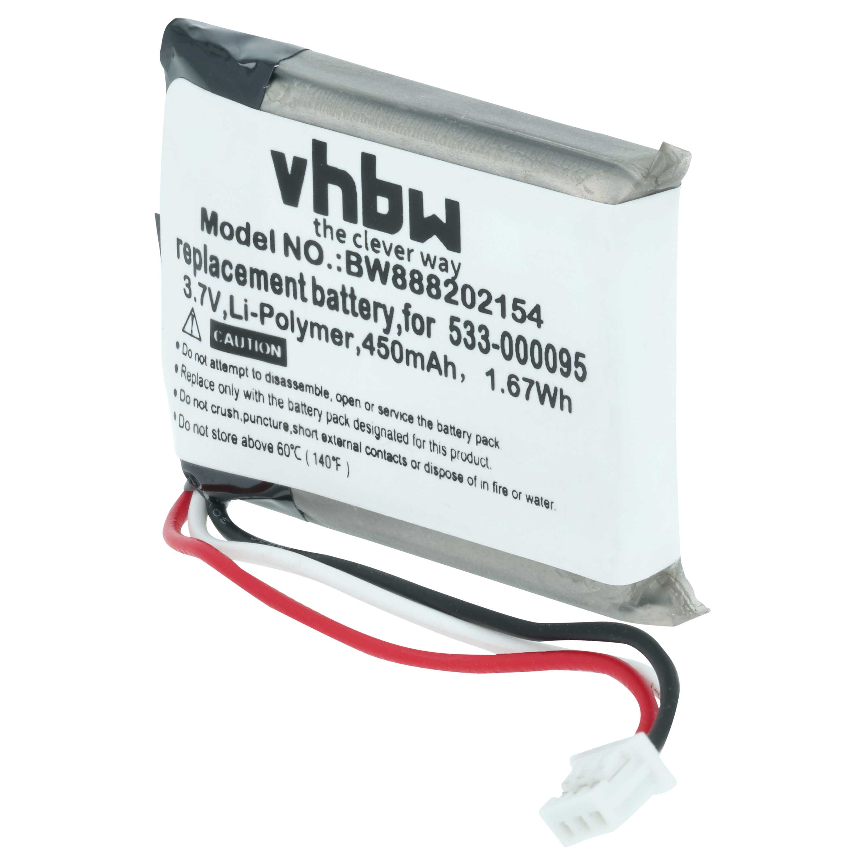 Batteria sostituisce Logitech 533-000095 per auricolari cuffie - 450mAh 3,7V Li-Poly