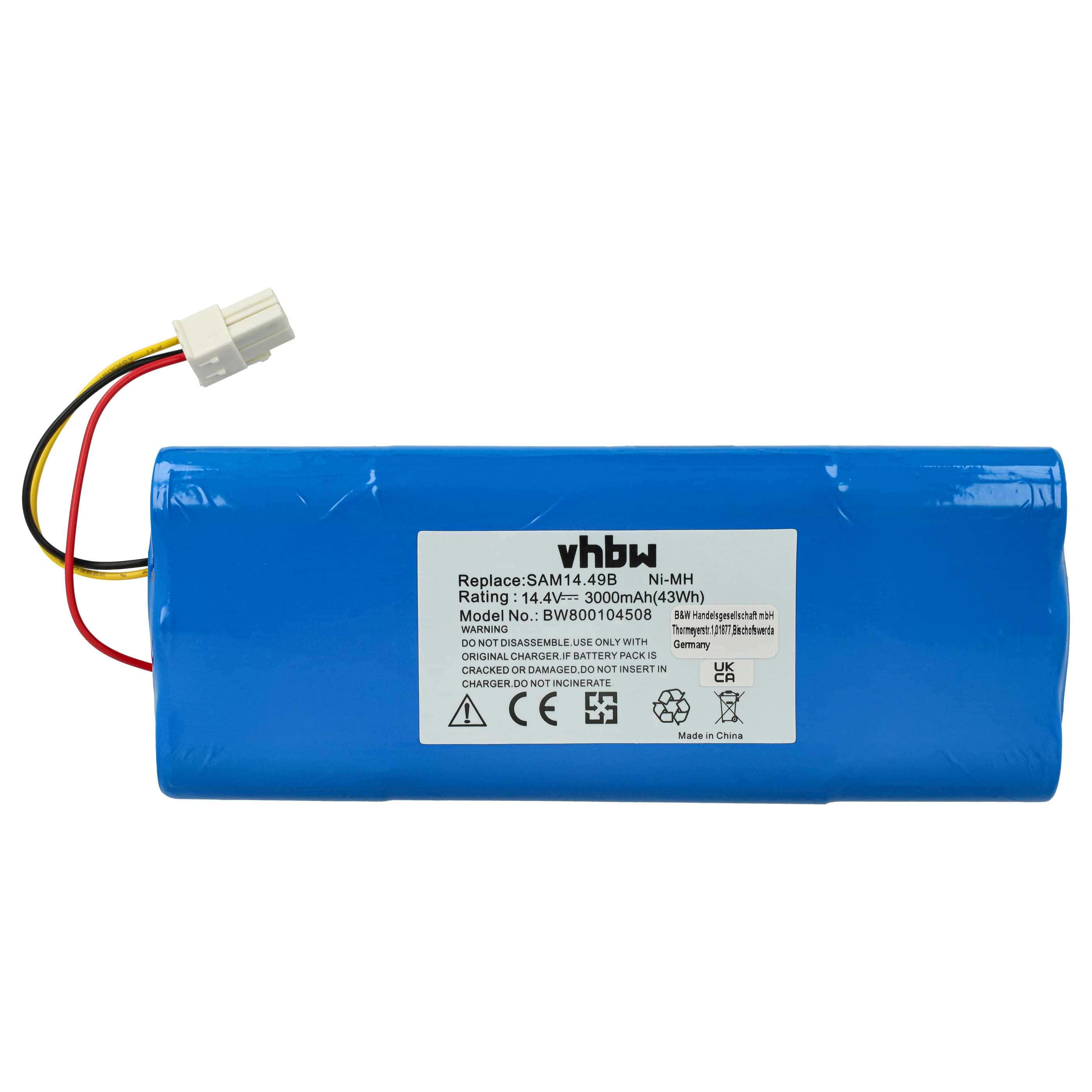 Battery replaces Samsung SAM14.49B for Samsung 3000mAh, 14.4V, NiMH