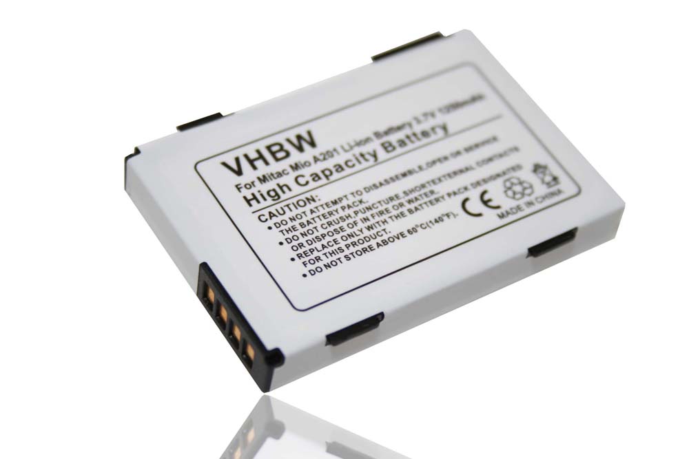 Batería reemplaza Medion E3MT12110211, E3MTO41202, B12A, E3MTO41202B12A para GPS Mitac - 1250 mAh 3,7 V Li-Ion