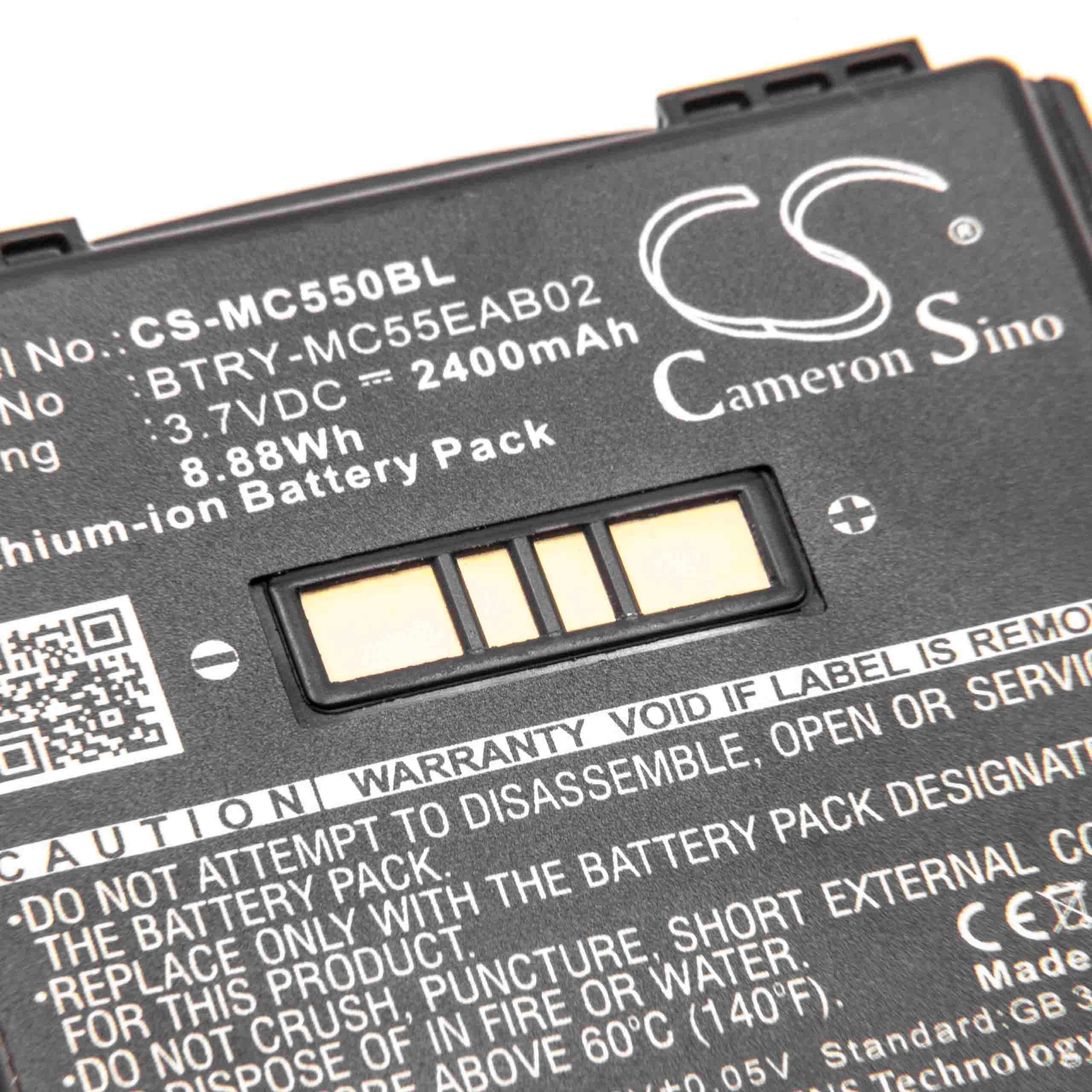 Batterie remplace Symbol BTRY-MC55EAB02, 82-111094-01 pour ordinateur mobile PDA scanner - 2400mAh 3,7V Li-ion
