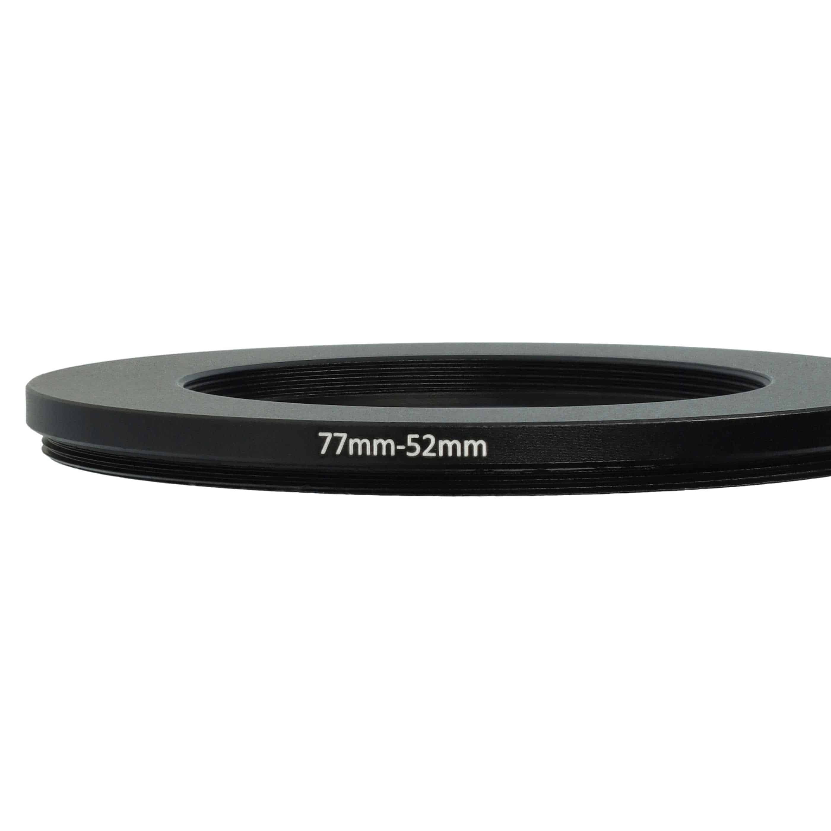 Anello adattatore step-down da 77 mm a 52 mm per obiettivo fotocamera - Adattatore filtro, metallo, nero