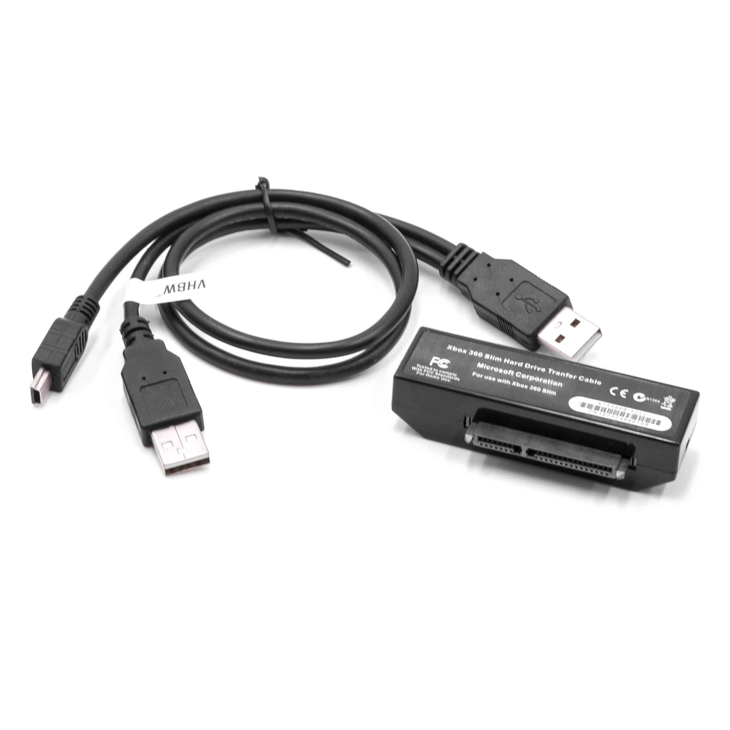 vhbw Festplatten Adapter passend für Microsoft Xbox Spielekonsole - USB SATA Kabel