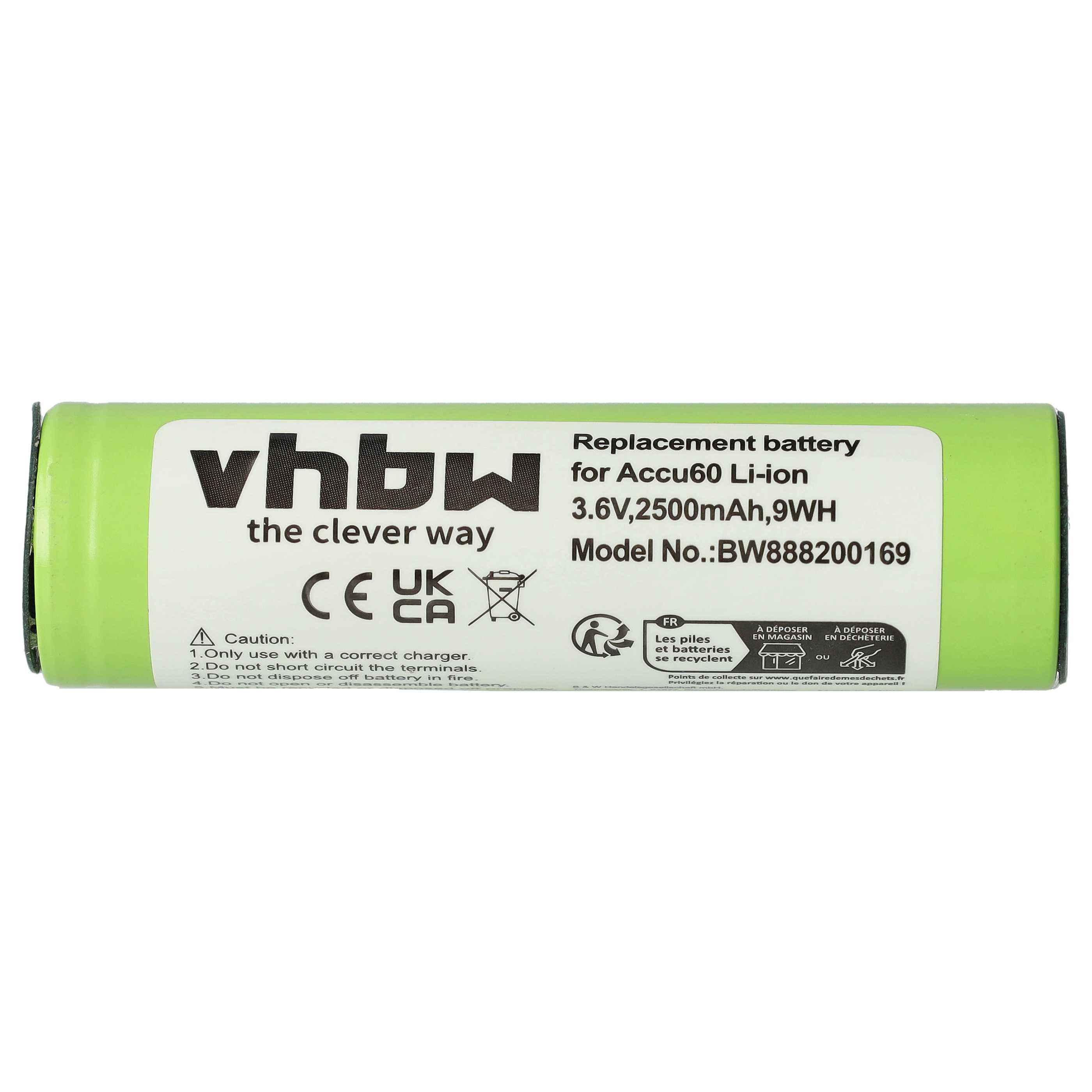 Battery replaces Gardena 08829-00.640.00, 08800-000.640.00 Electric Power Tool - 2500 mAh, 3.6 V, Li-Ion