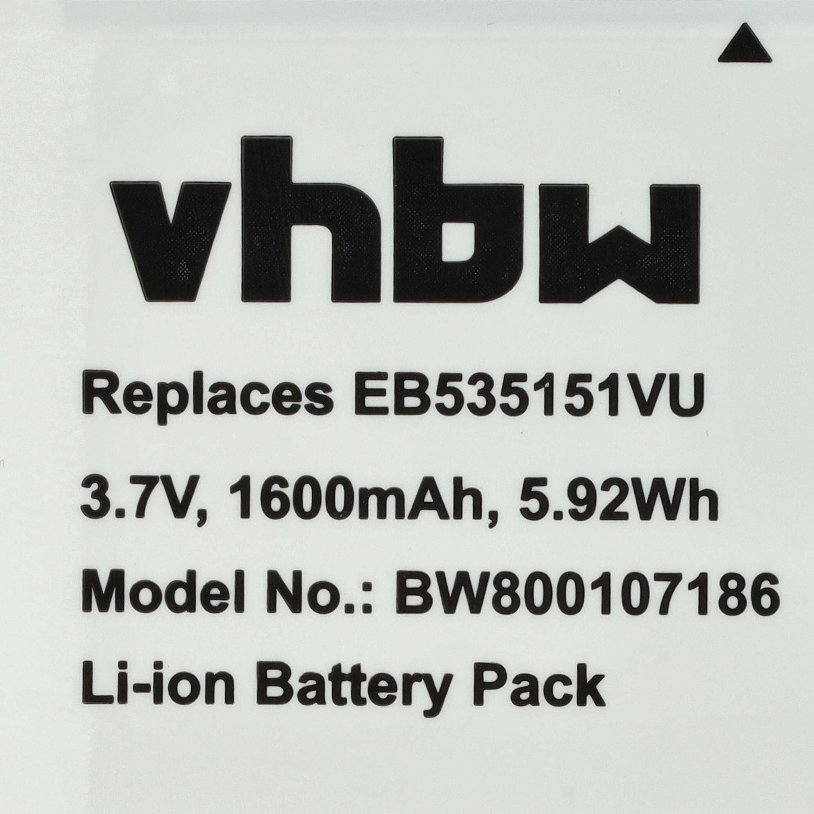Batería reemplaza Samsung EB535151VU, EB535151VUBSTD para móvil, teléfono - 1600 mAh, 3,7 V, Li-Ion