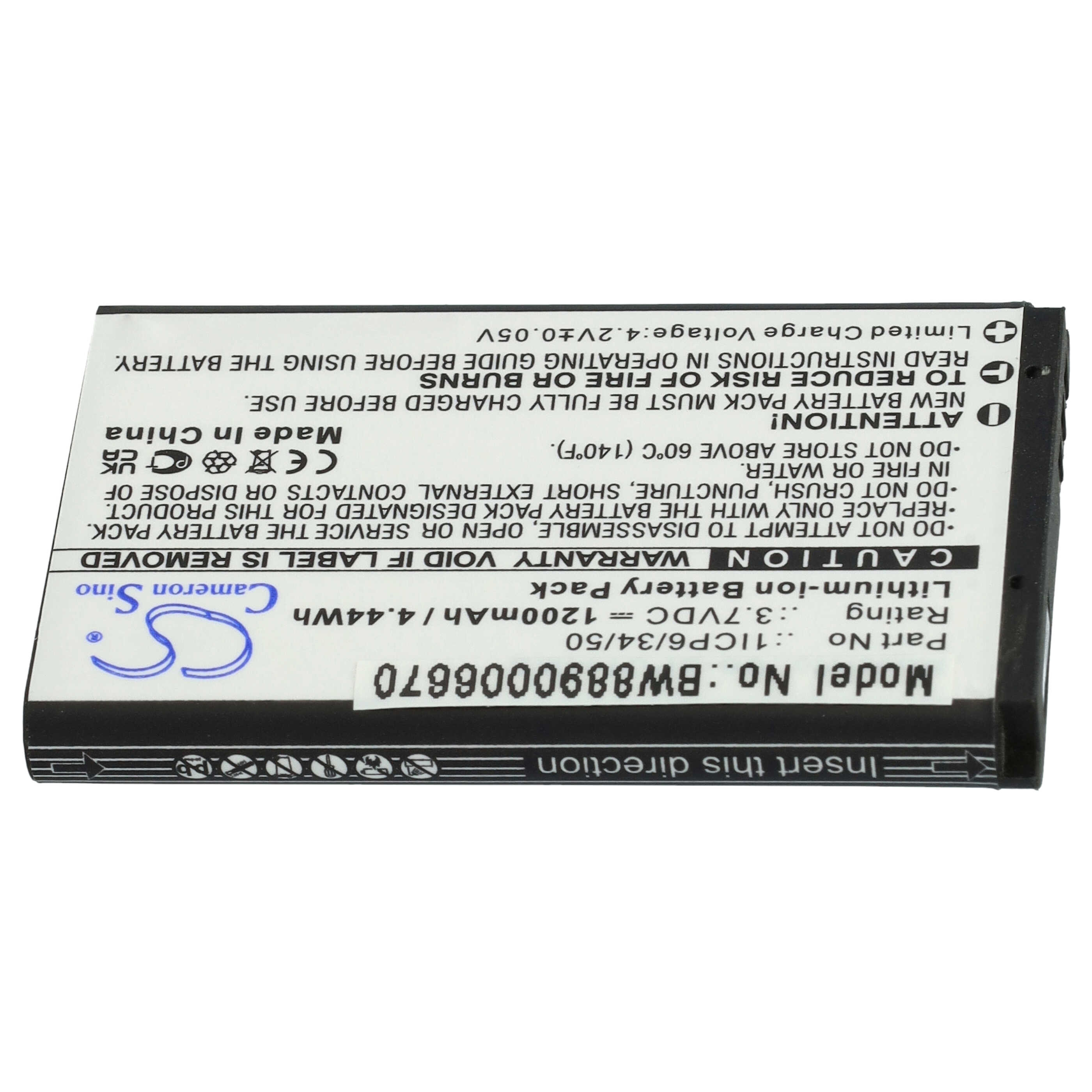Akumulator do niani elektronicznej zamiennik Babymoov 1ICP6/34/50 - 1200 mAh 3,7 V Li-Ion
