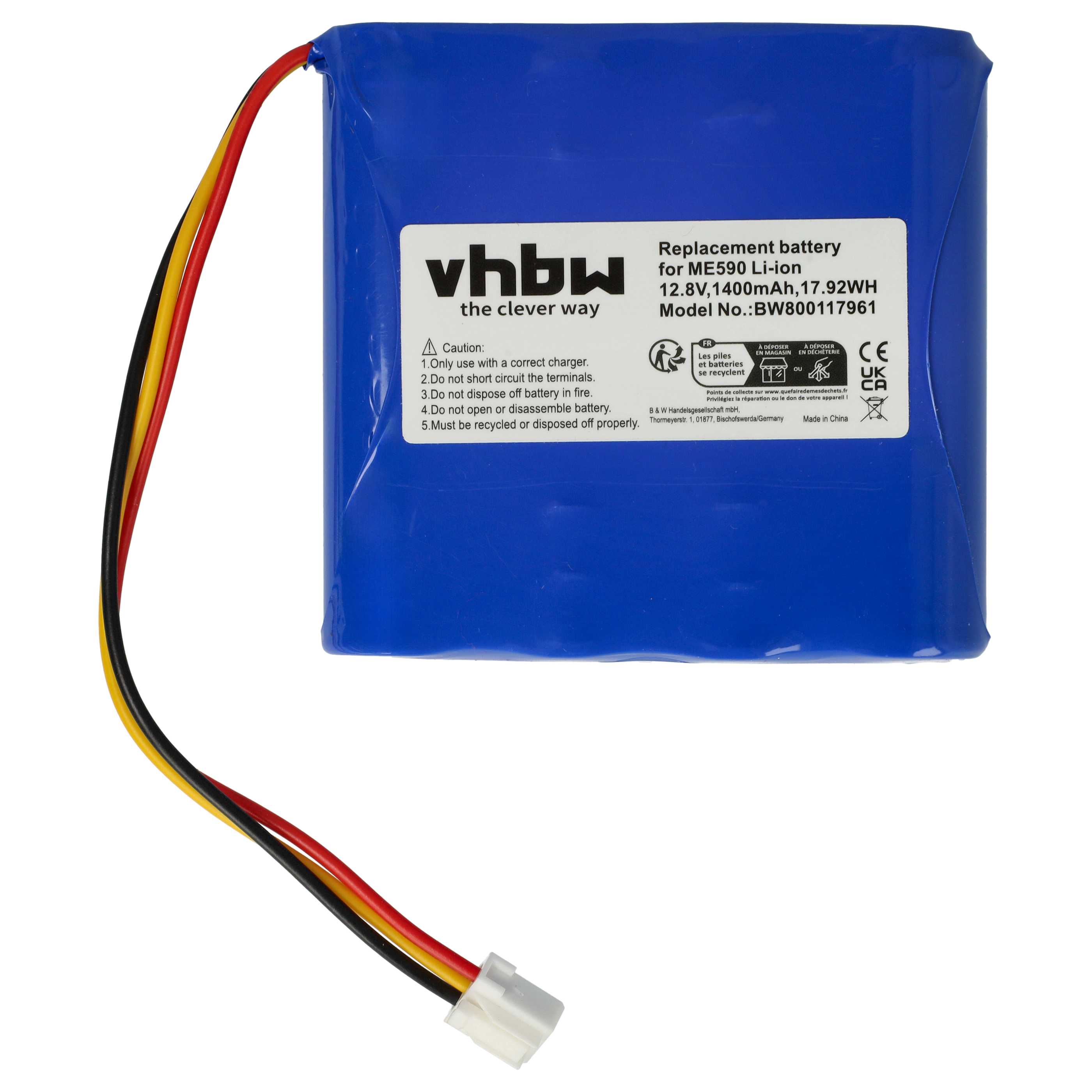 Battery replaces Moneual 12J003633 for Moneual 1400mAh, 12.8V, LiFePO4