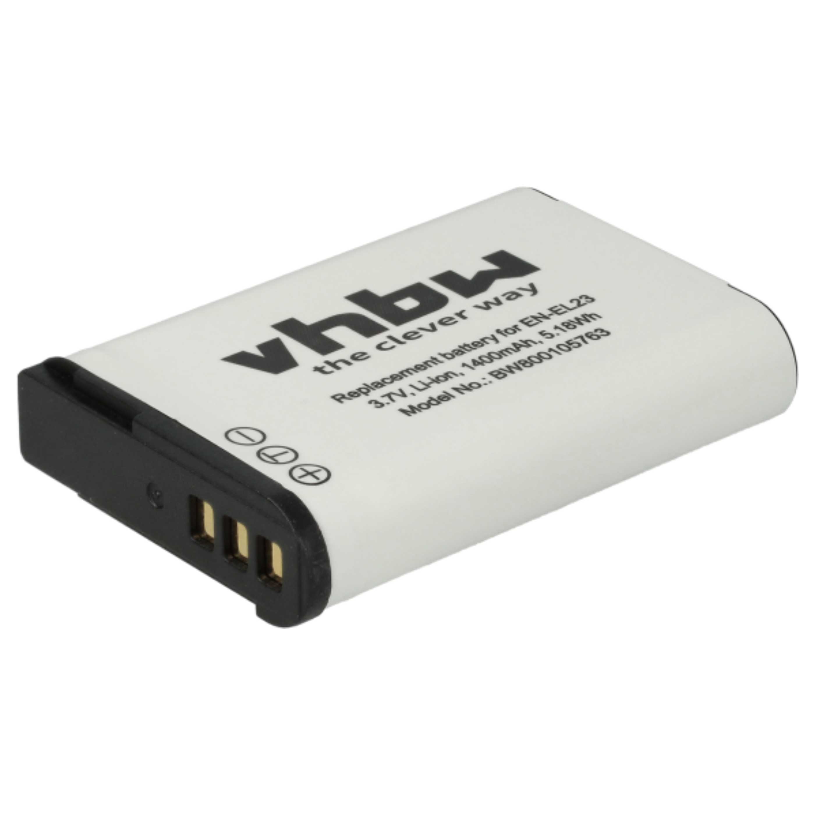 3x Battery replaces Nikon EN-EL23 - 1400mAh, 3.8V, Li-Ion