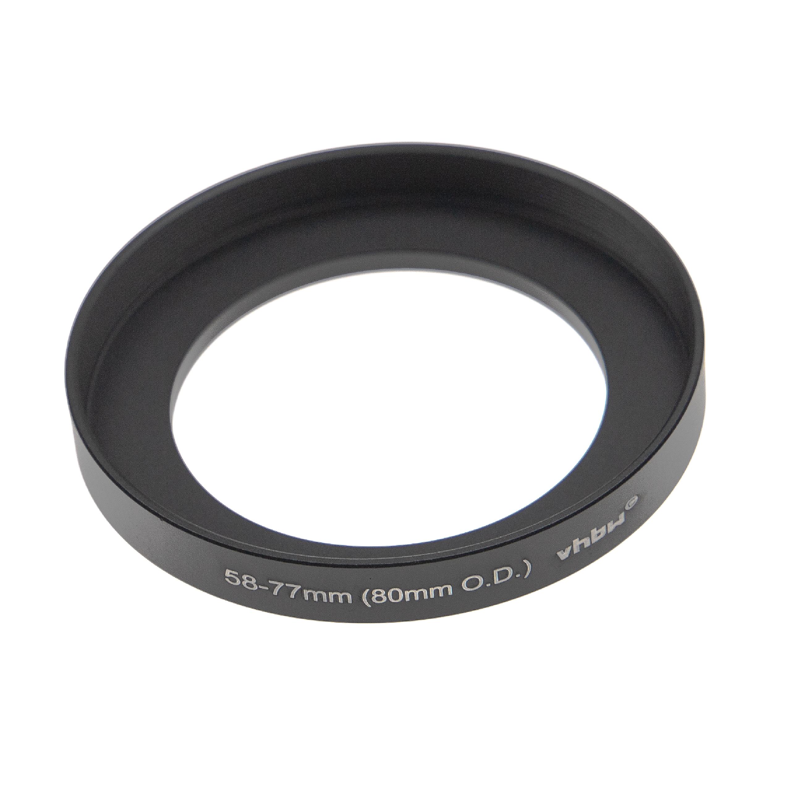 Step-Up Ring Adapter of 58 mm to 77 mm for matte box 80 mm O.D. - Filter Adapter