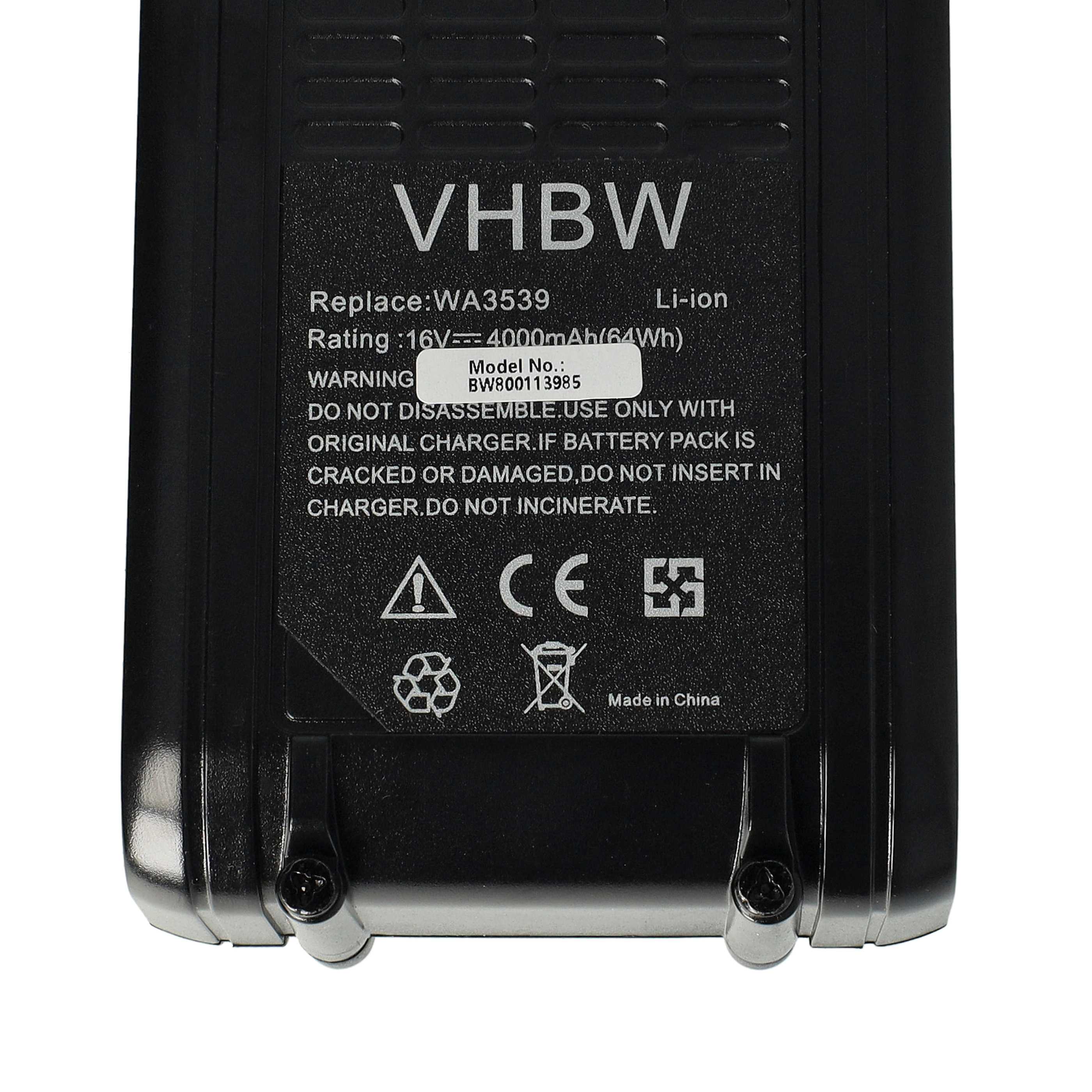 Batteria per attrezzo sostituisce Worx WA3539, WA3527 - 4000 mAh, 16 V, Li-Ion