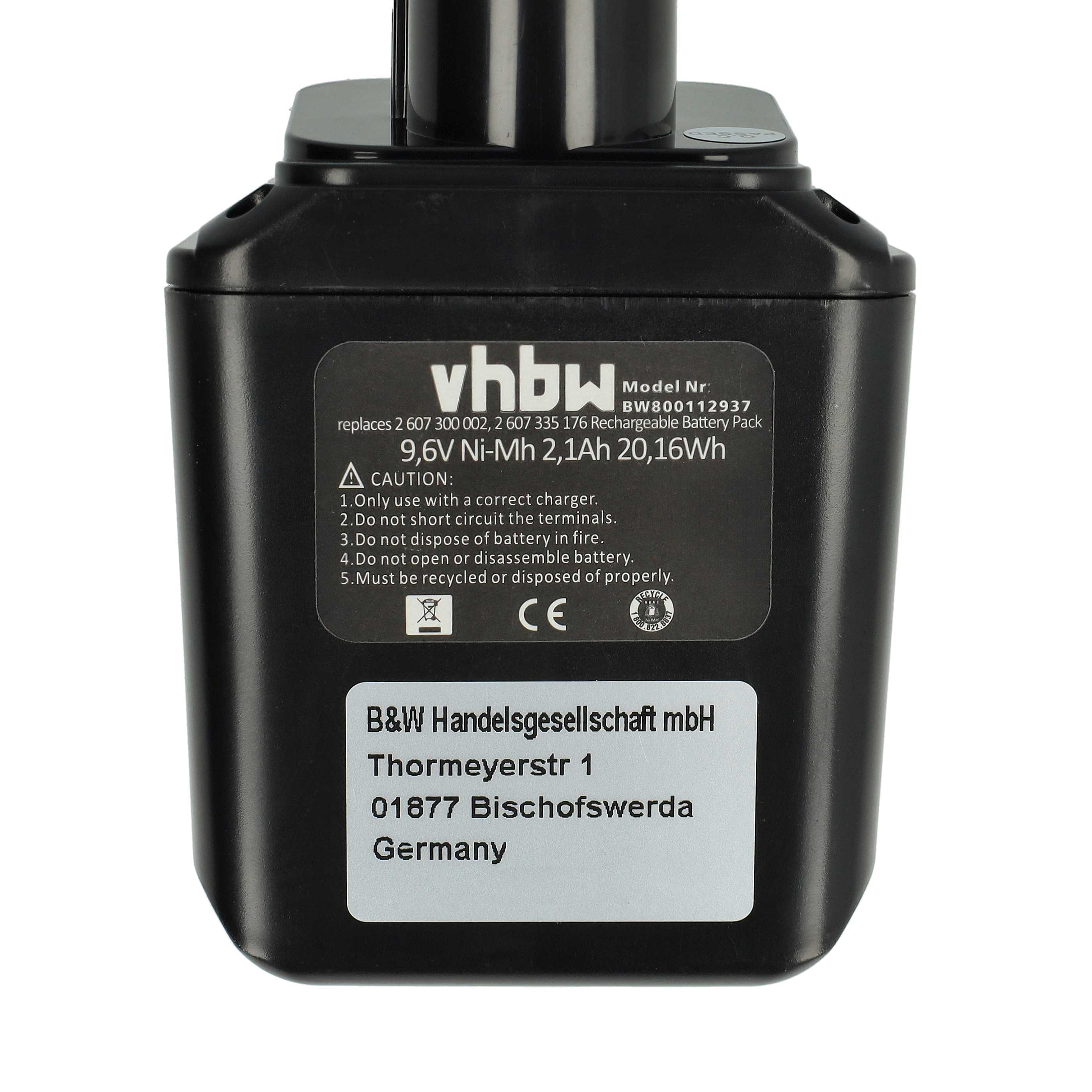 Battery replaces Bosch 2607300002, 2607335012, 26073000002 Electric Power Tool - 2100 mAh, 9.6 V, NiMH