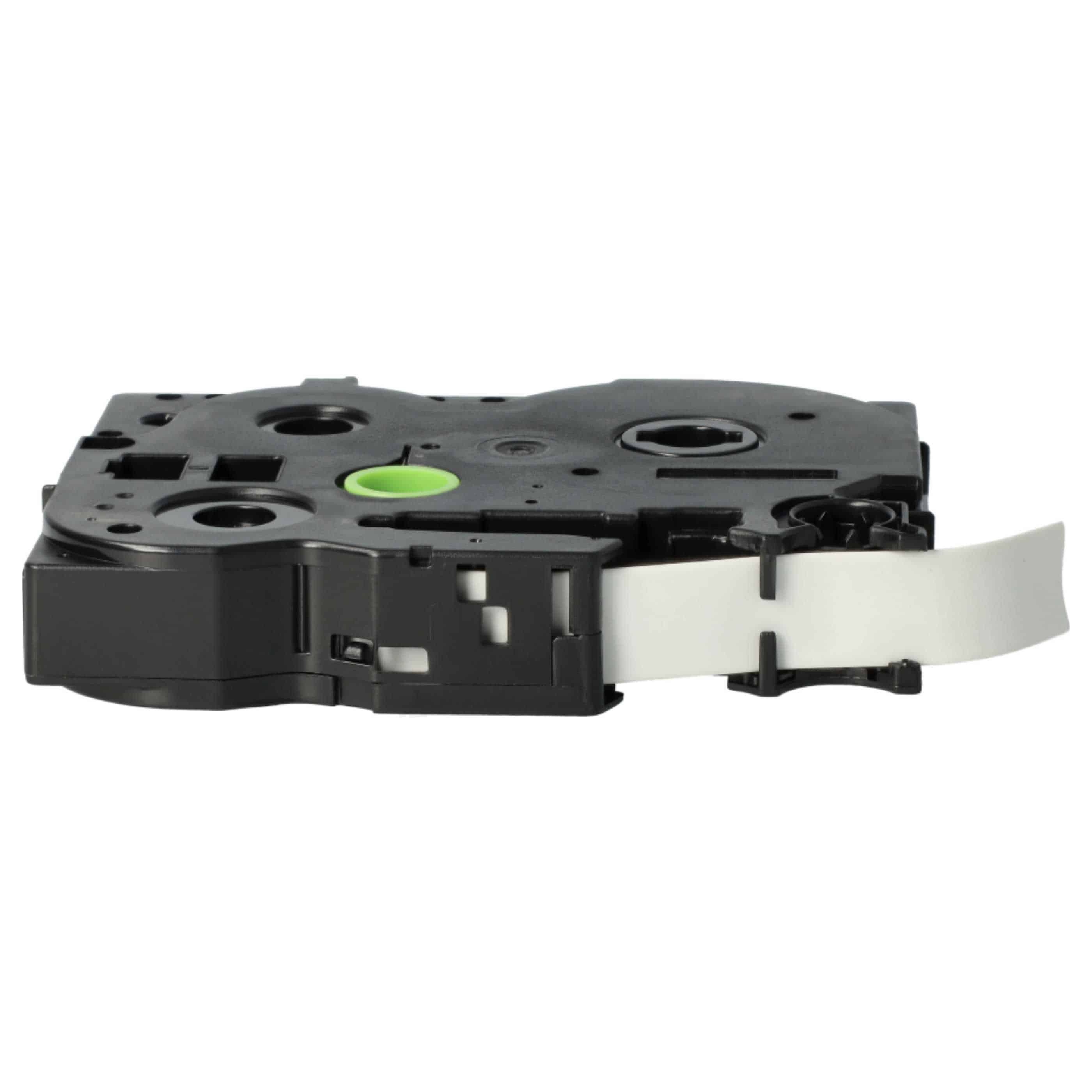 Cassette à ruban remplace Brother AHS-231 - 11,7mm lettrage Noir ruban Blanc, thermorétractable, 11,7 mm