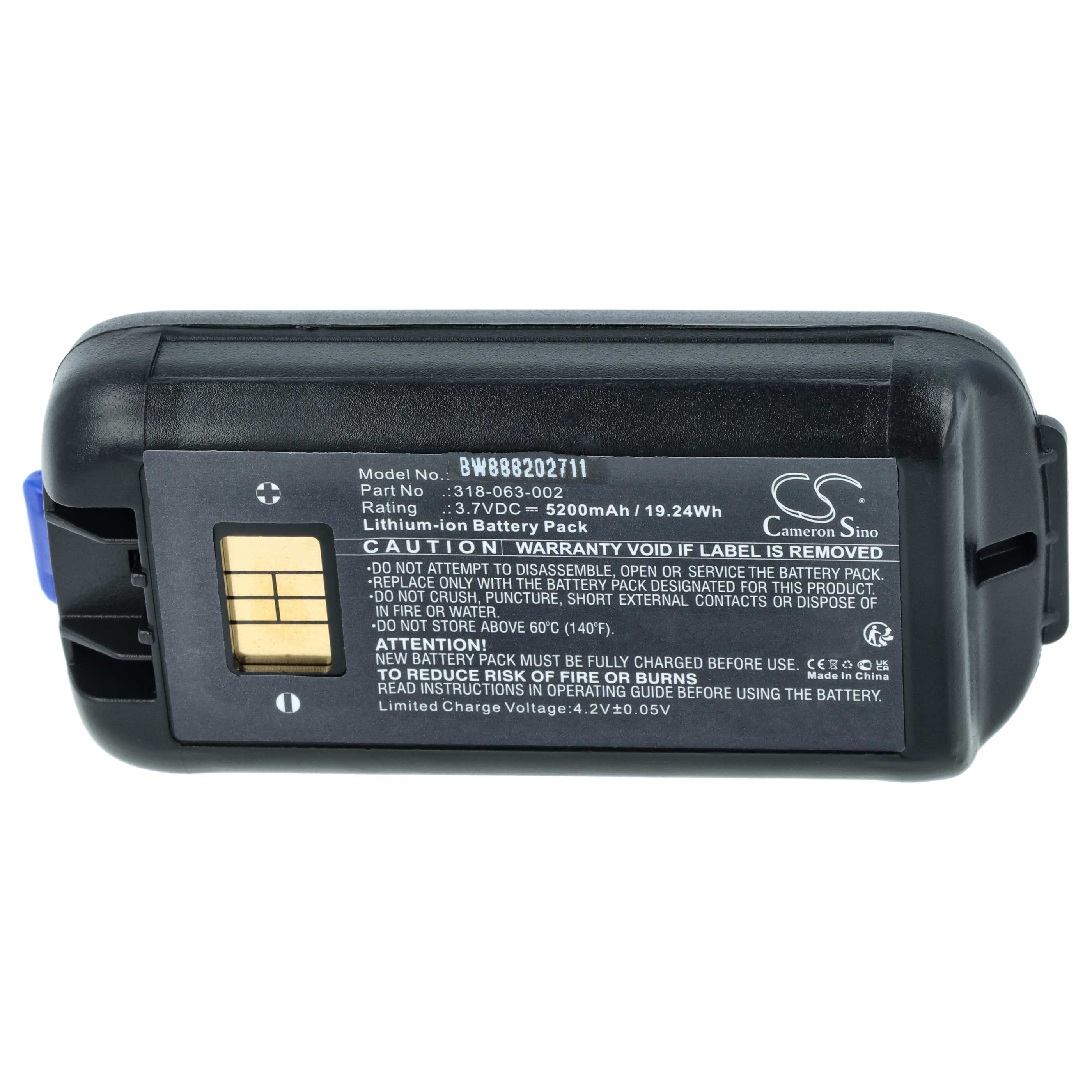 Handheld Computer 2x Battery replaces Honeywell 318-034-001, 318-034-013, 318-034-003 - 5200mAh, 3.7V