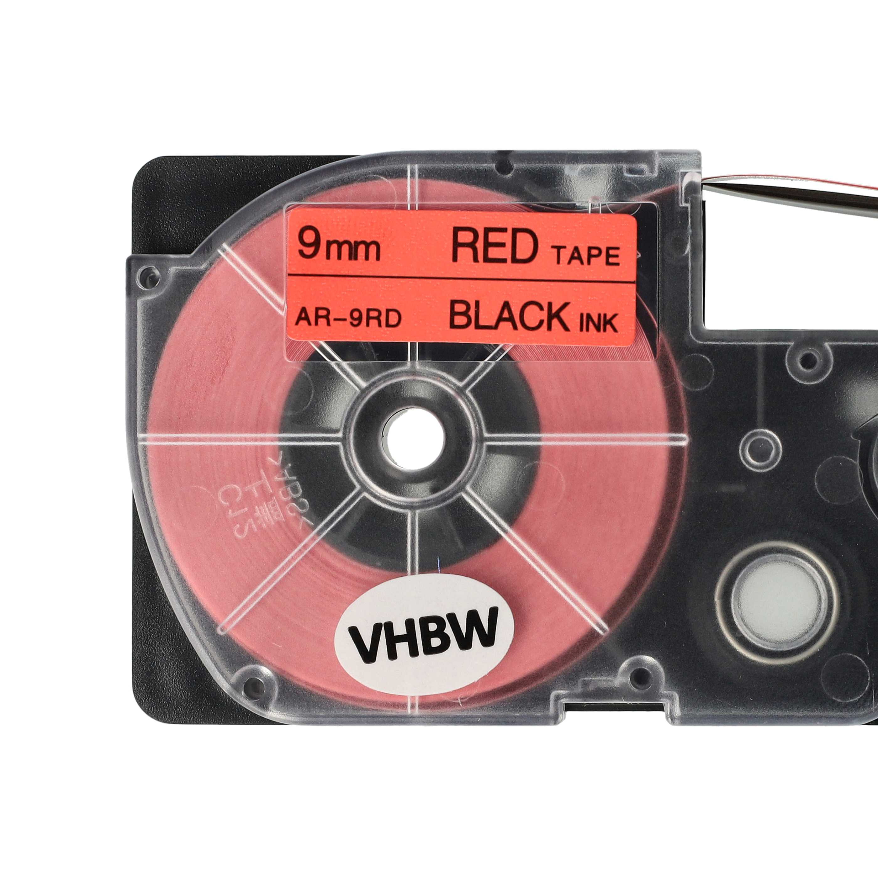 Cassetta nastro sostituisce Casio XR-9RD, XR-9RD1 per etichettatrice 9mm nero - rosso