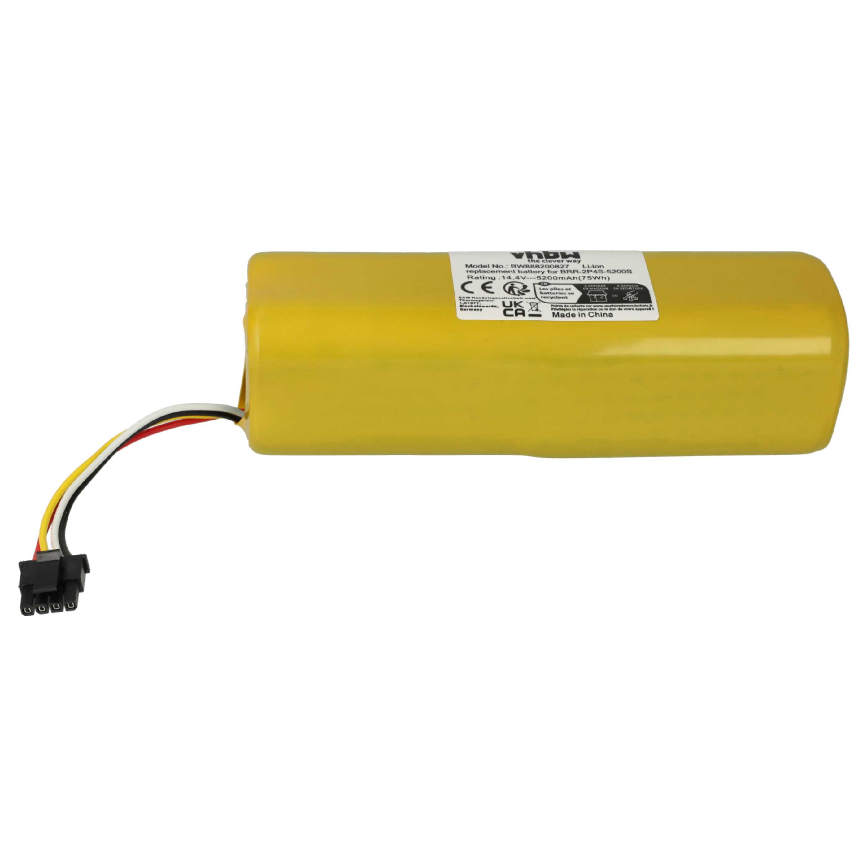 Battery replaces Xiaomi STYTJ01ZHM, BRR-2P4S-5200S, P2008-4S2P-MMBK for Dreame etc. 5200mAh, 14.4V, Li-Ion