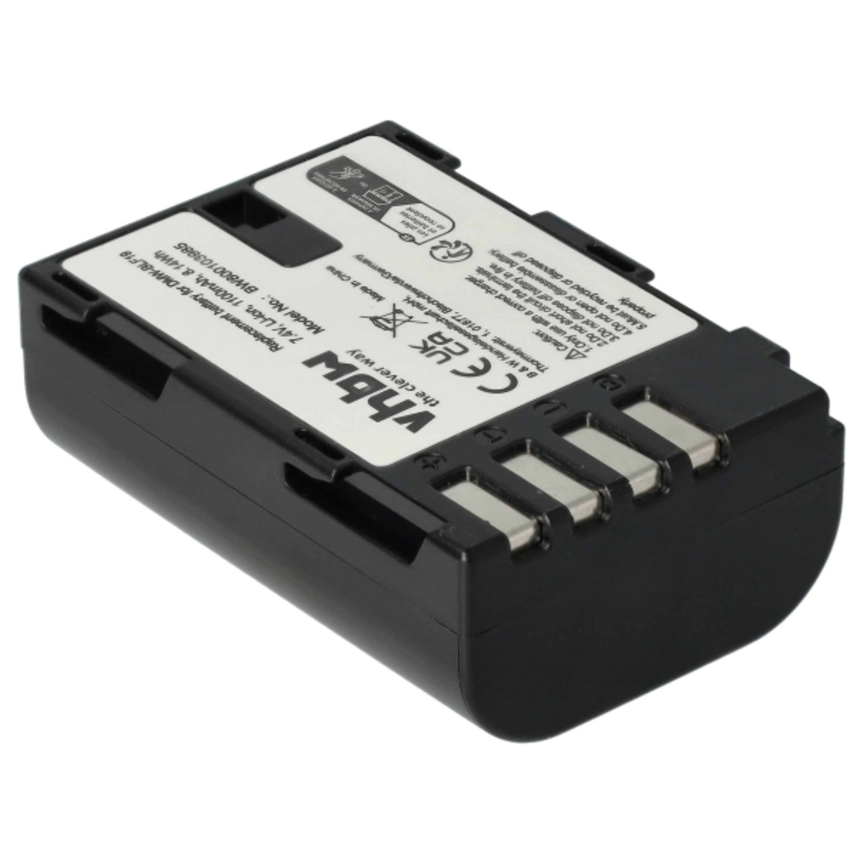 3x Battery replaces Panasonic DMW-BLF19E, DMW-BLF19 - 1100mAh, 7.2V, Li-Ion