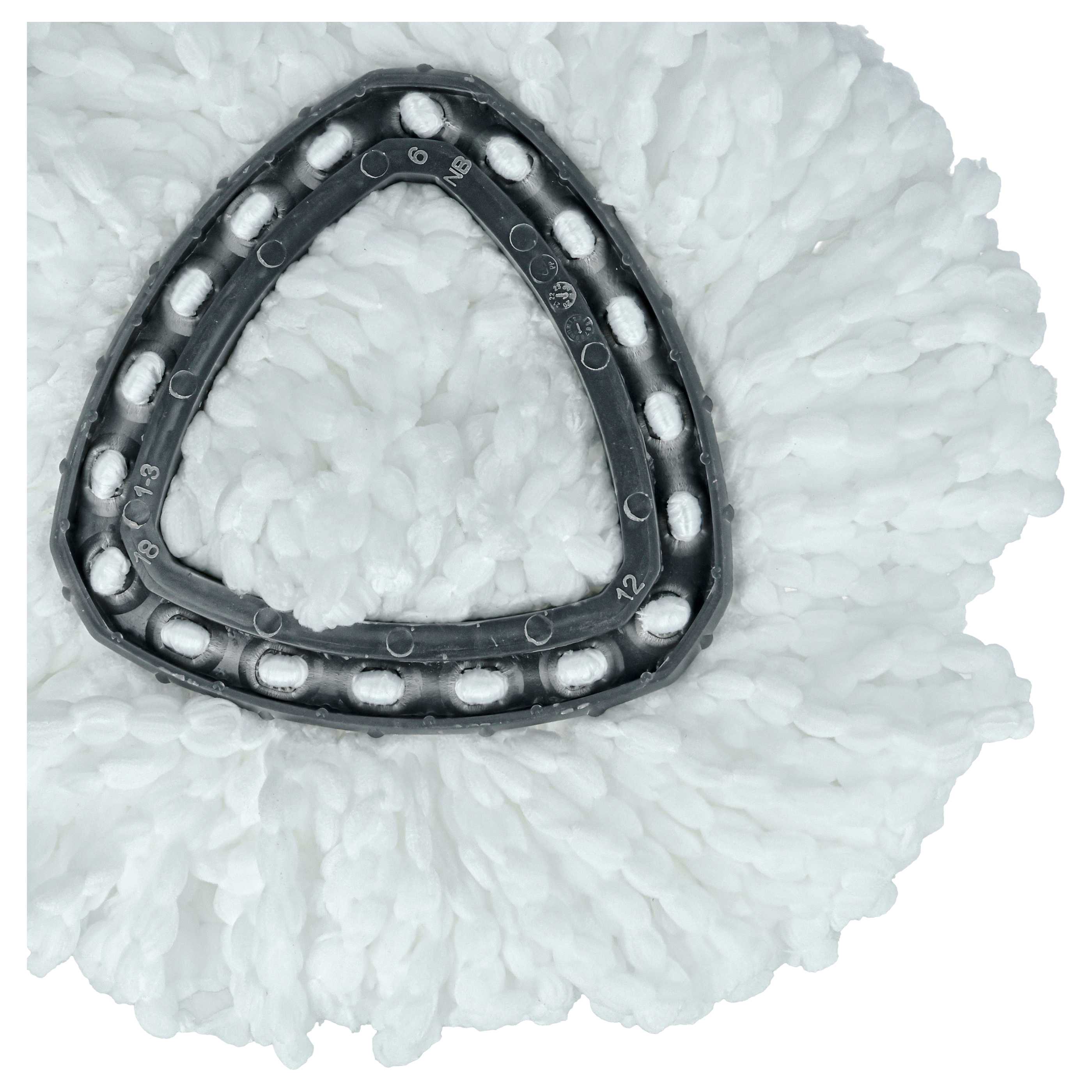 4x Mop Head replaces Vileda 152623 for Vileda Mop - microfibre, black, white