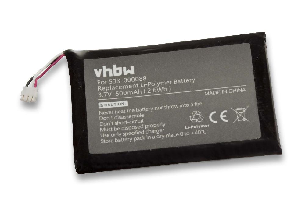 Batterie remplace Logitech AHB303450, 1506, HB303450, 533-000088, 1412 pour touchpad - 500mAh 3,7V Li-polymère