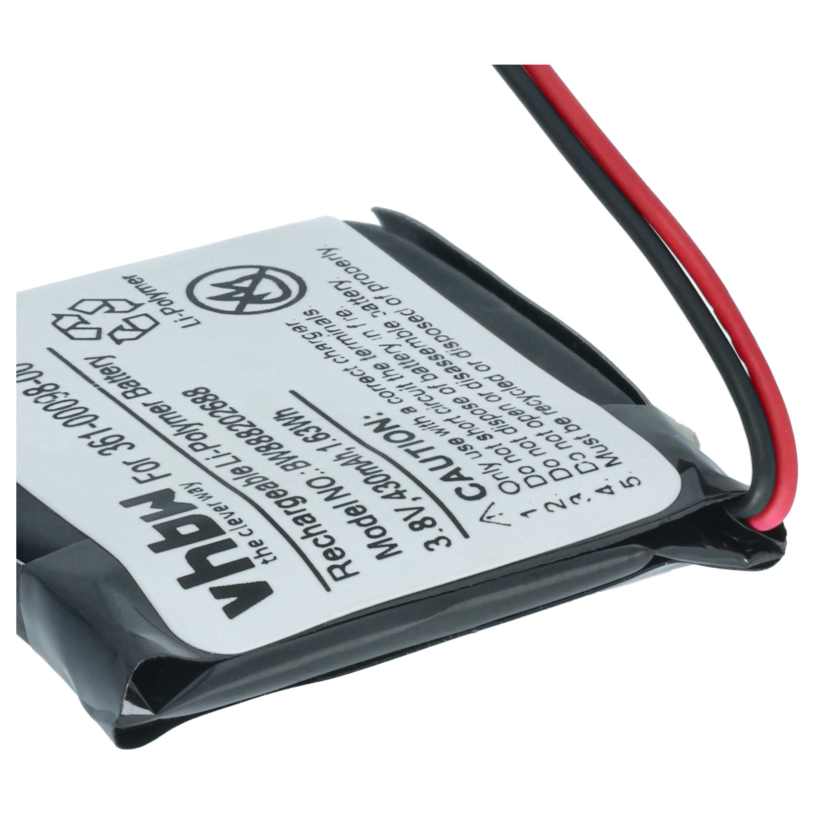 Smartwatch Battery replaces Garmin 361-00098-00 - 410 mAh 3.8 V Li-polymer