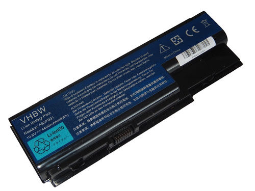 Batería reemplaza Acer 3UR18650Y-2-CPL-ICL50, 1010872903 para notebook Acer - 4400 mAh 10,8 V Li-Ion negro