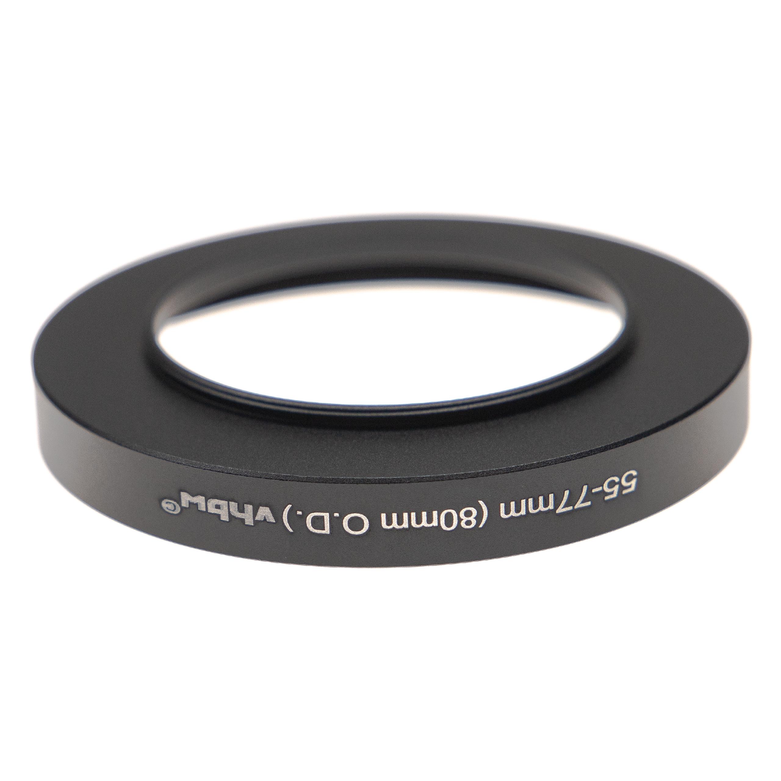 Step-Up-Ring Adapter 55 mm auf 77 mm passend für Matte Boxen 80 mm O.D. - Filteradapter