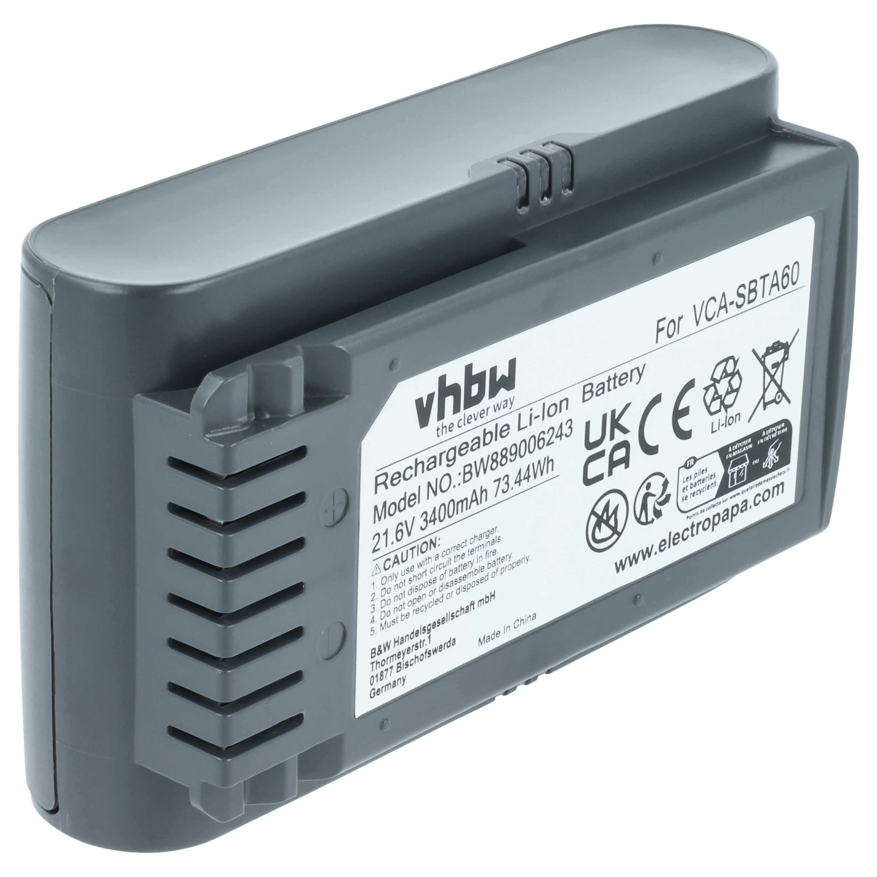 Akumulator do odkurzacza Samsung zamiennik Samsung 8806092219397, VCA-SBTA60 - 3,4 Ah 21,6V Li-Ion
