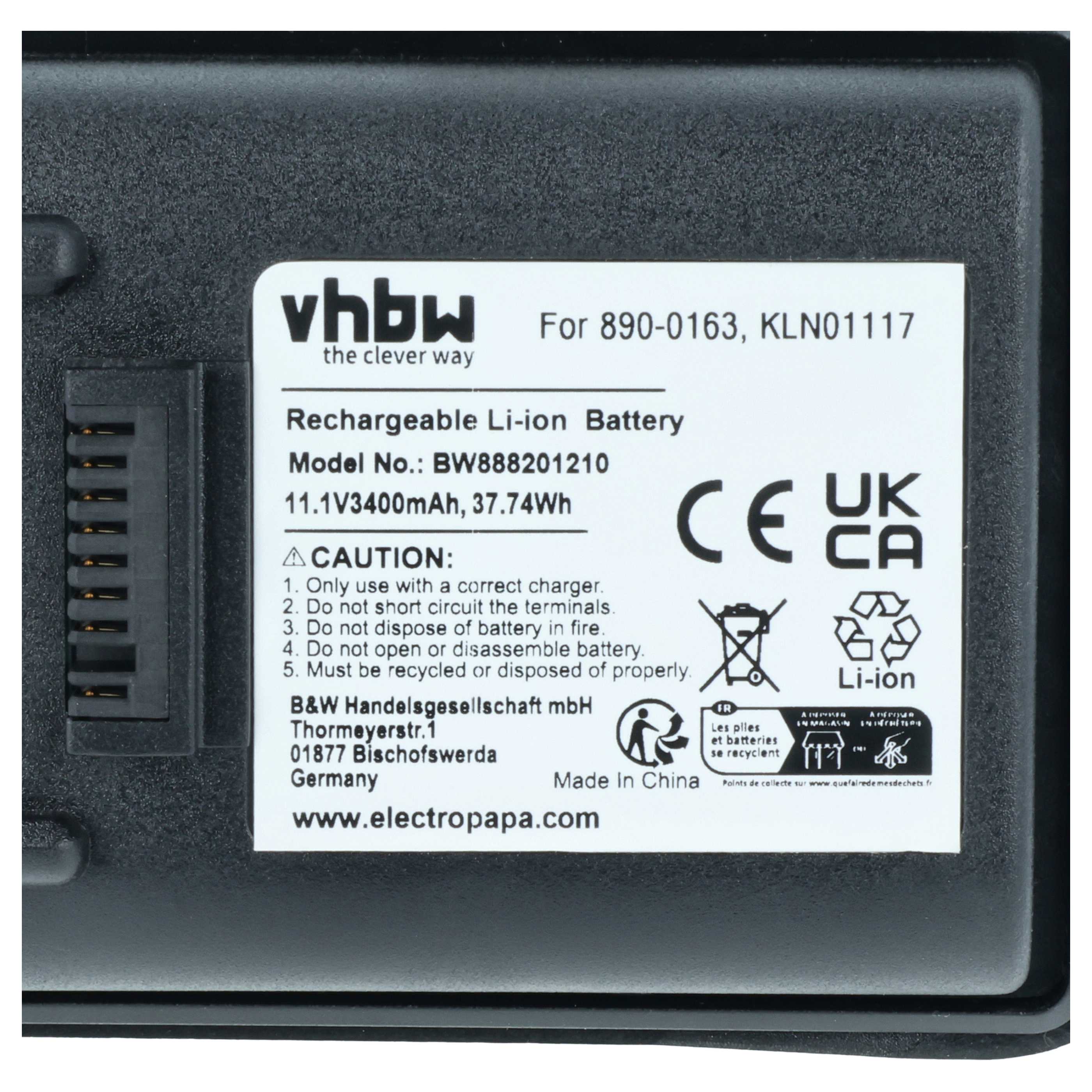 Messtechnik-Akku als Ersatz für Spectra Precision 890-0163-XXQ, 890-0163 für Trimble - 3400mAh 11,1V Li-Ion