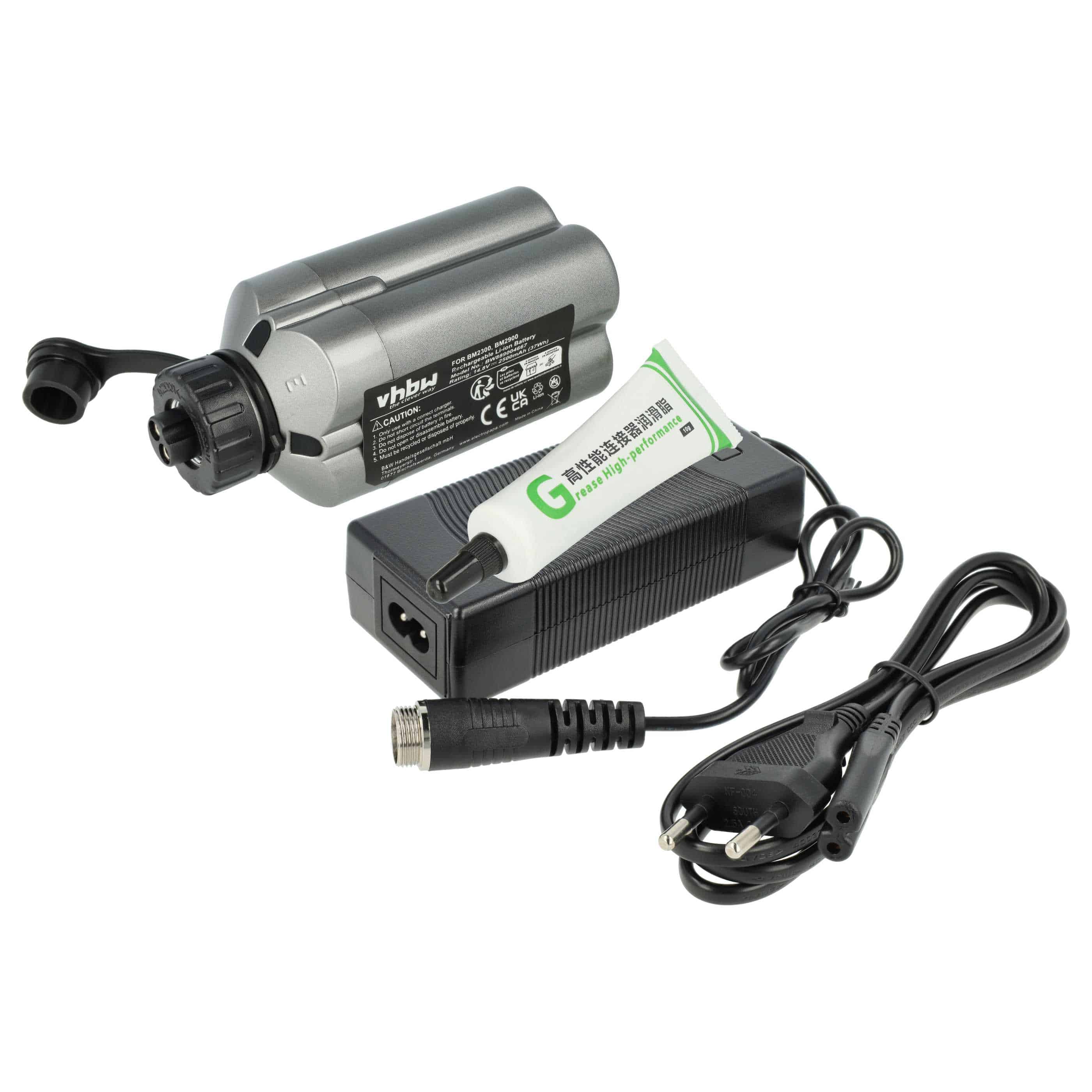 Charger incl. Battery (2500 mAh) replaces Daiwa BM2500, BM2300, BM2600 for Shimano Li-Ion Batteries etc.