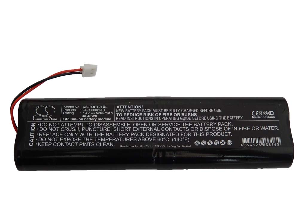 Batterie remplace Topcon 24-030001-01 pour outil de mesure - 5200mAh 7,4V Li-ion