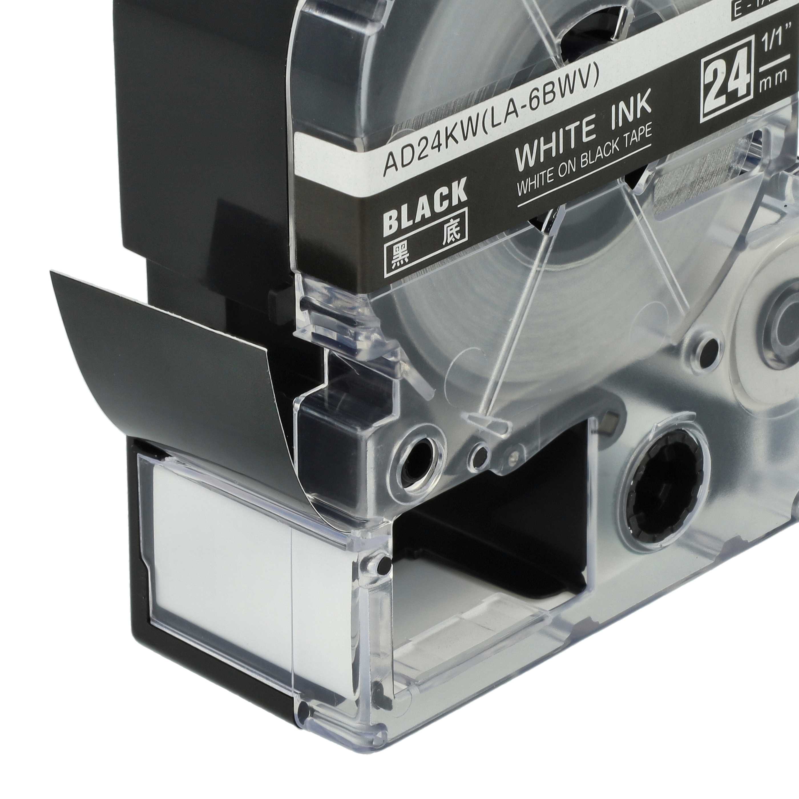 Cassetta nastro sostituisce Epson LC-6BWV per etichettatrice 24mm bianco - nero