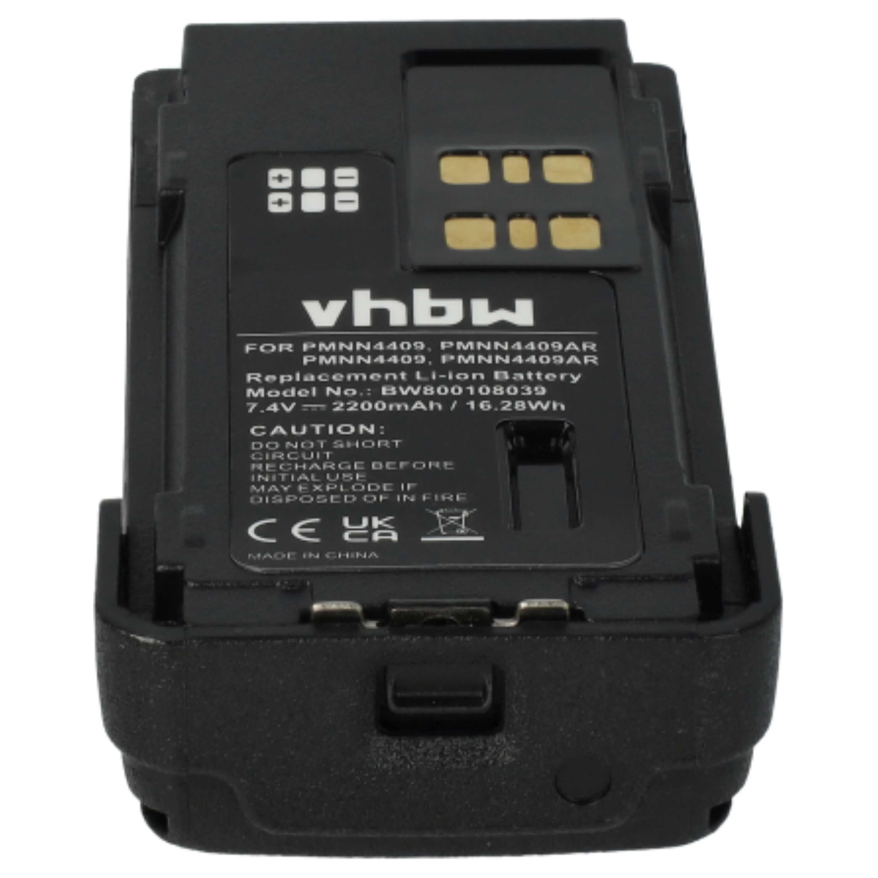 Radio 2x Battery replaces Motorola PMNN4406BR, PMNN4406, PMNN4409 - 2200 mAh 7.4 V Li-Ion + Belt Clip
