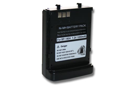 Batería reemplaza Icom BP-173, BP-180H, BP-180 para radio, walkie-talkie Icom - 1000 mAh 7,2 V NiMH