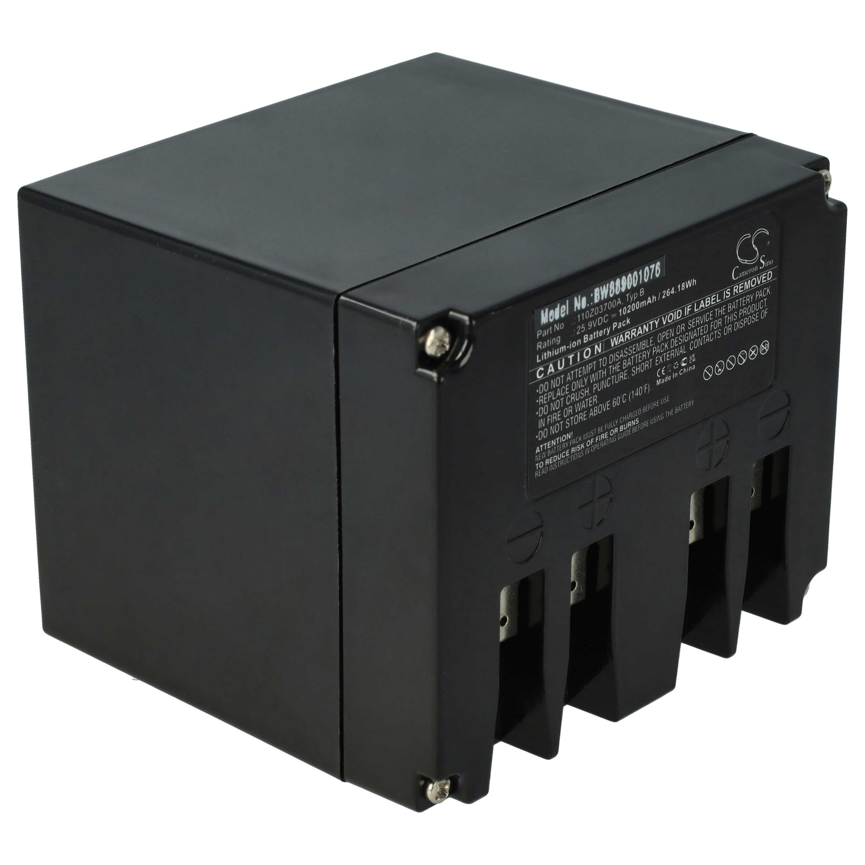 Battery replaces Ambrogio type B, 110Z03700A - 10.2 Ah 25.9 V Li-Ion, black