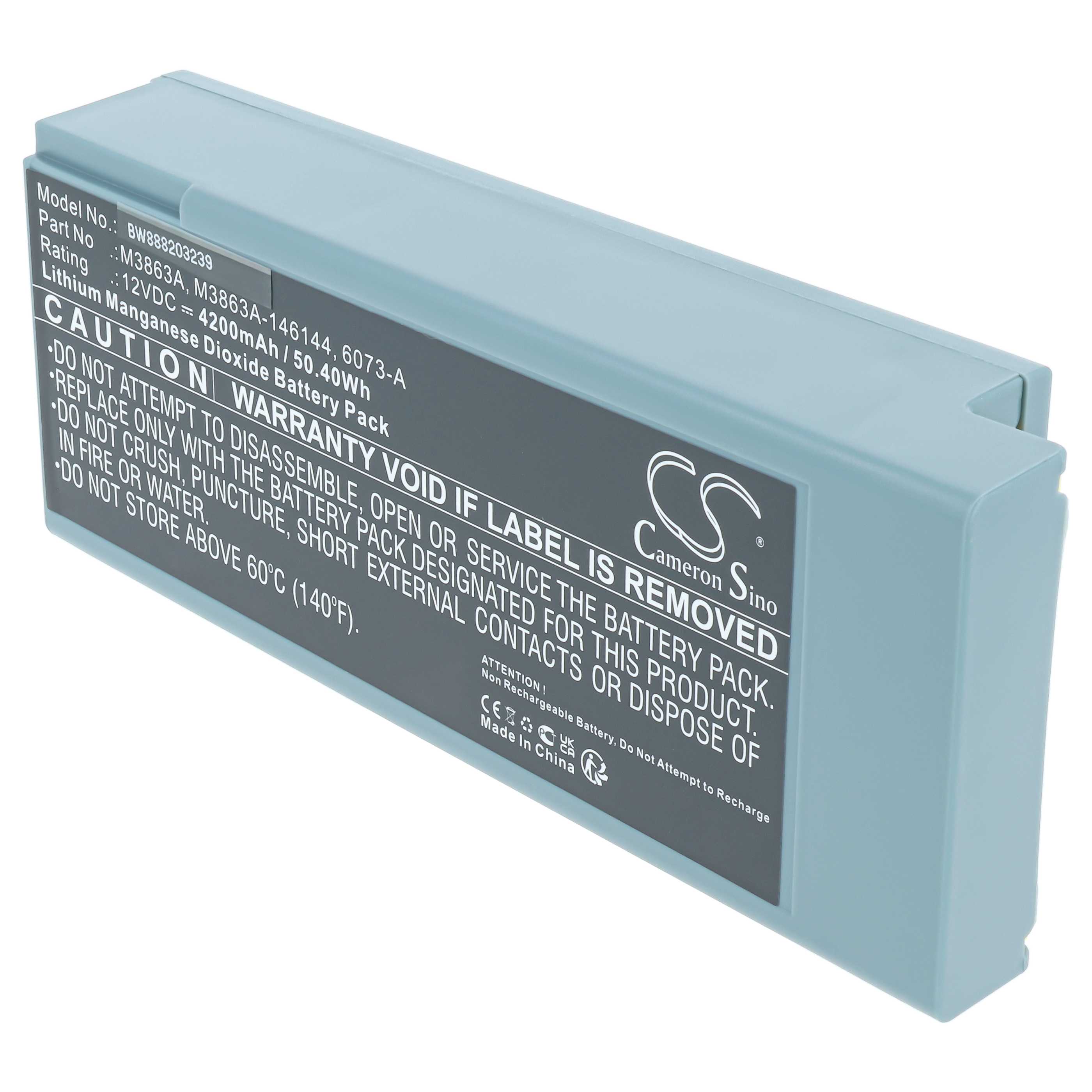 Batterie als Ersatz für Philips M3848A, M3860A, M3840A, M3841A, 6073-A für Philips - 4200mAh 12V Li-MnO2