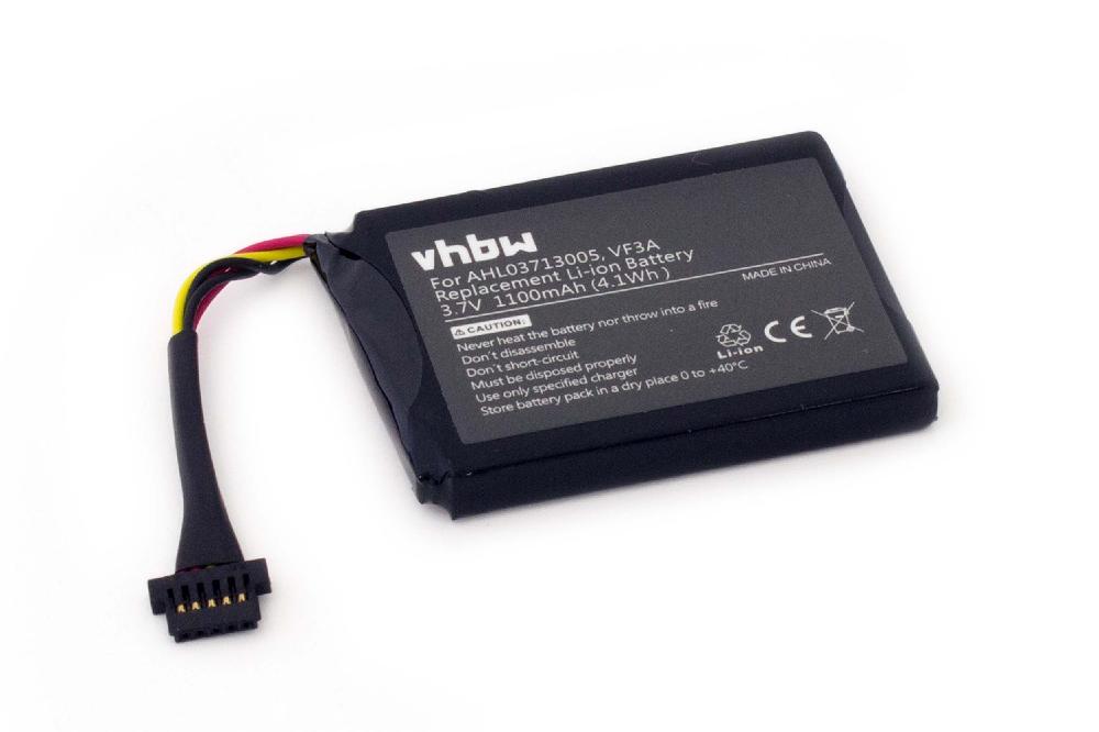 Batterie remplace TomTom VF3A, AHL03713005 pour navigation GPS - 1100mAh 3,7V Li-ion