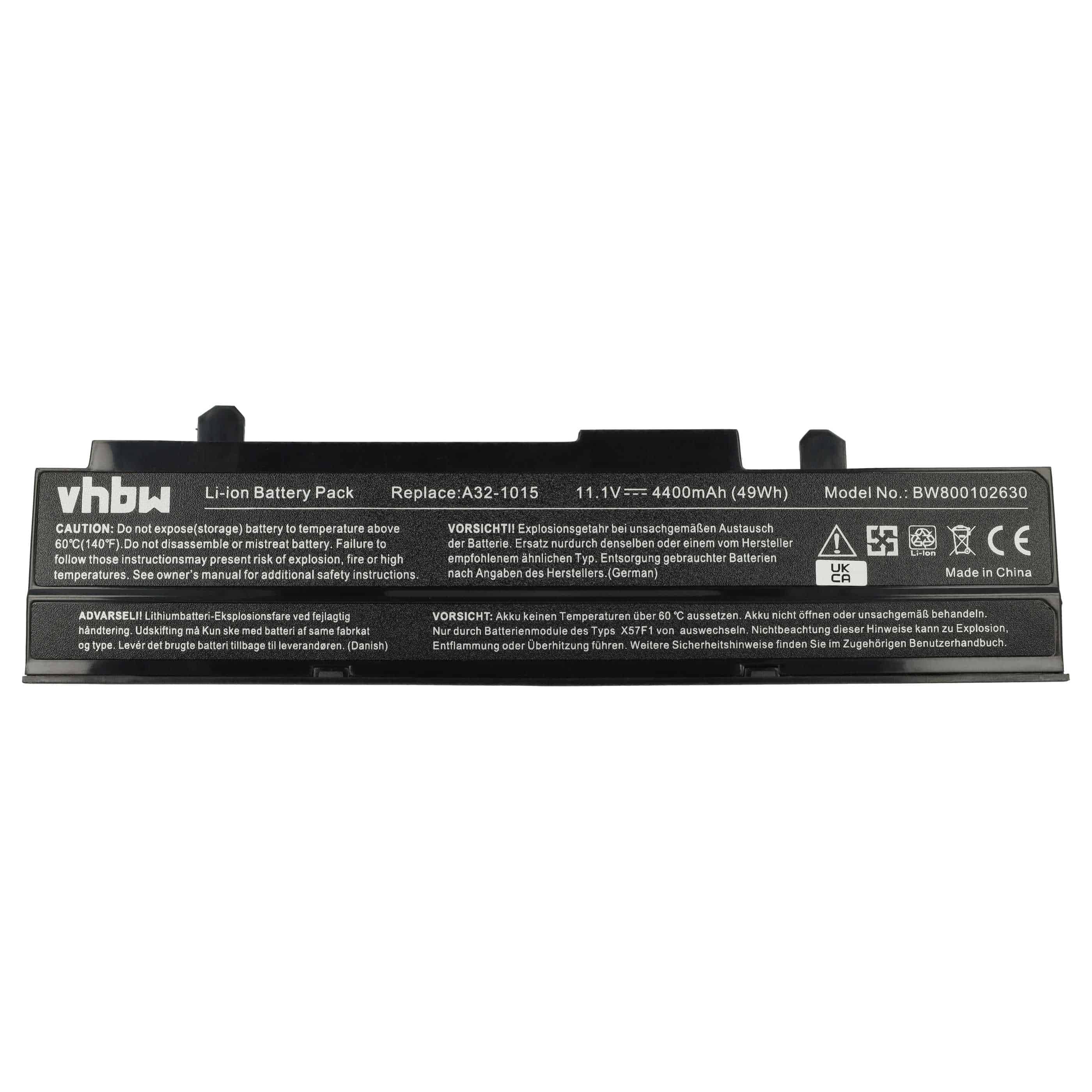 Akumulator do laptopa zamiennik Asus A32-1015, PL32-1015, AL31-1015, A31-1015 - 4400 mAh 11,1 V Li-Ion, czarny