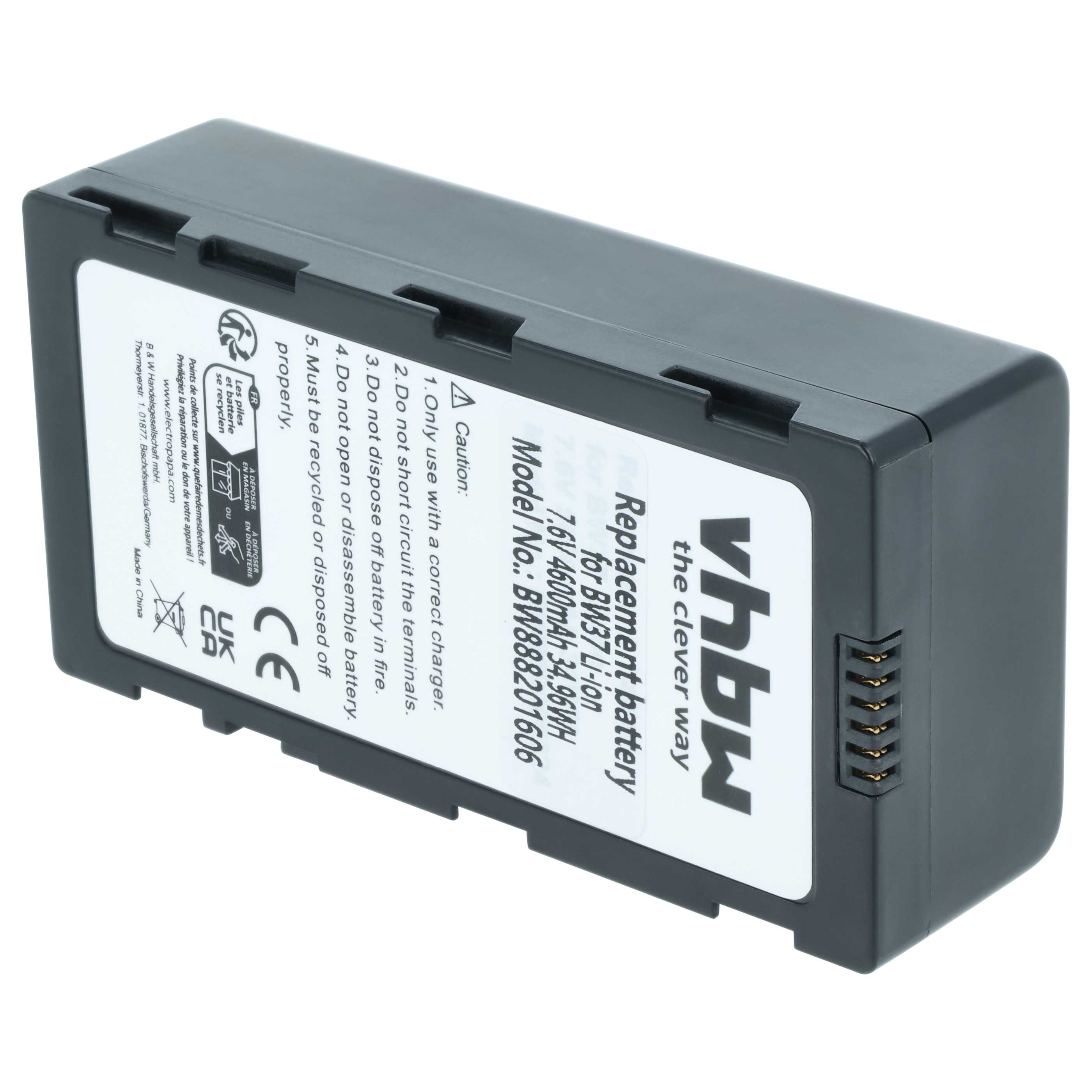 Batterie remplace DJI CP.BX.000229, WB37 pour manette de drone DJI - 4600mAh 7,6V Li-polymère