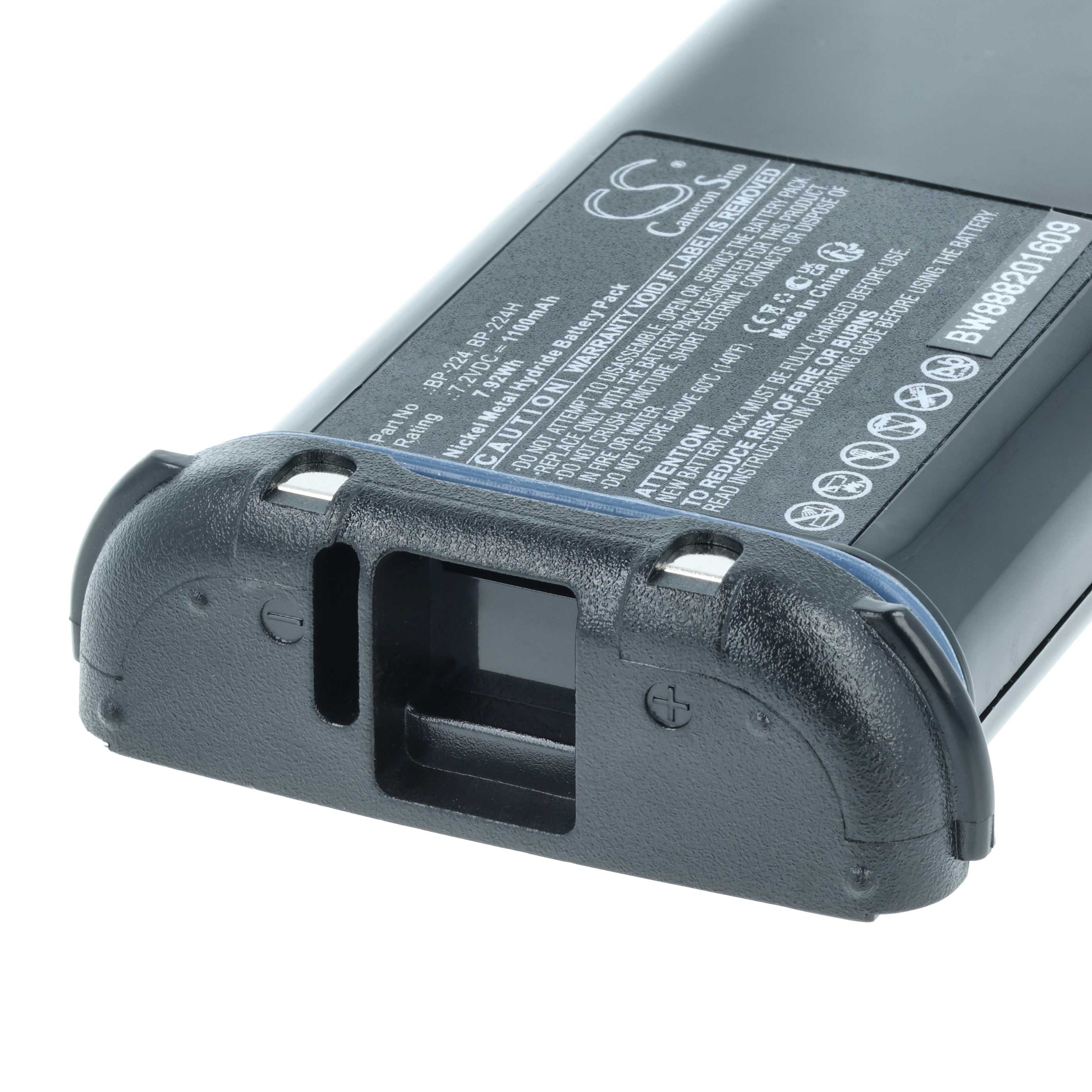 Batteria sostituisce Icom BP-224, BP-224H per dispositivo radio - 1100mAh 7,2V NiMH