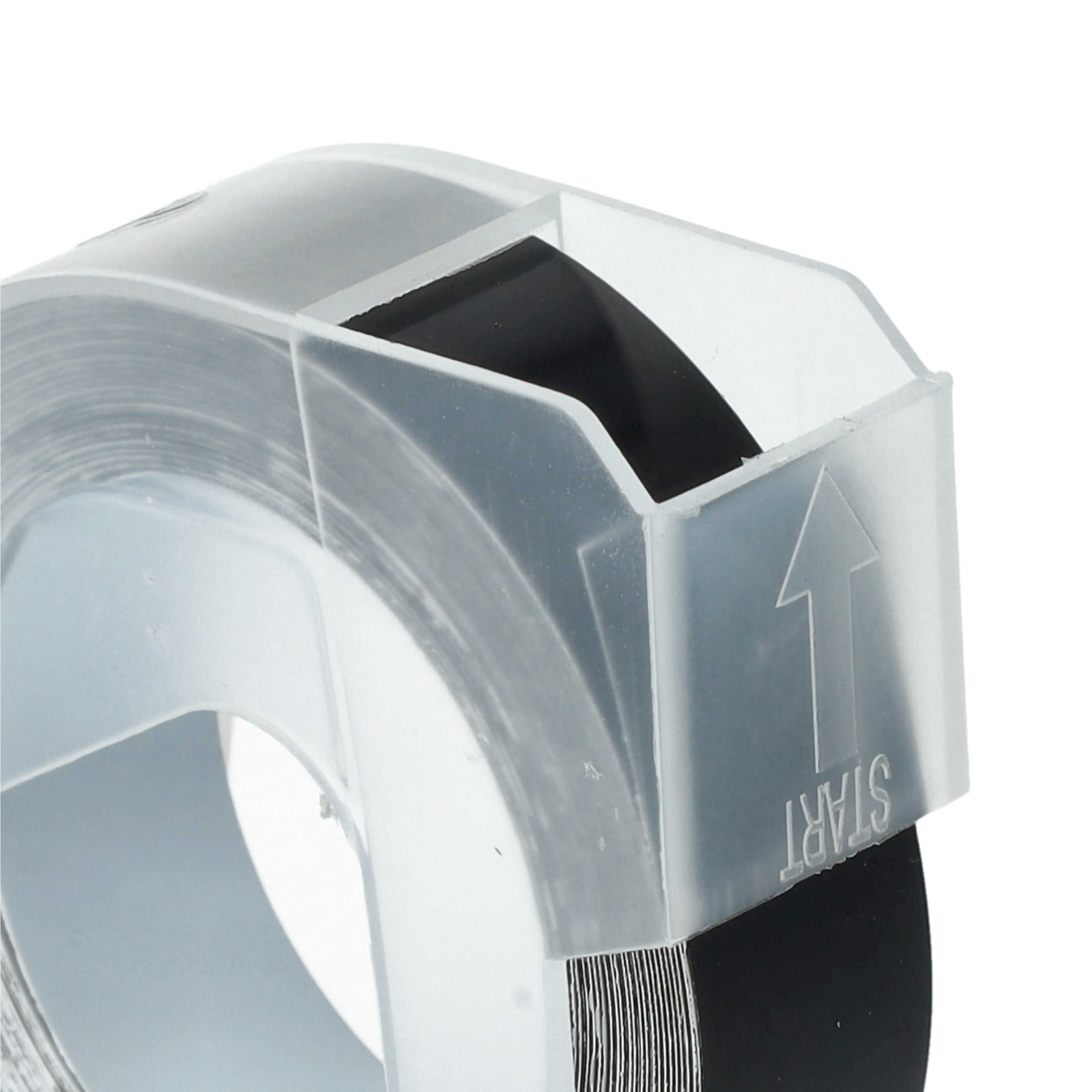 Casete cinta relieve 3D Casete cinta escritura reemplaza Dymo 0898132 Blanco su Negro