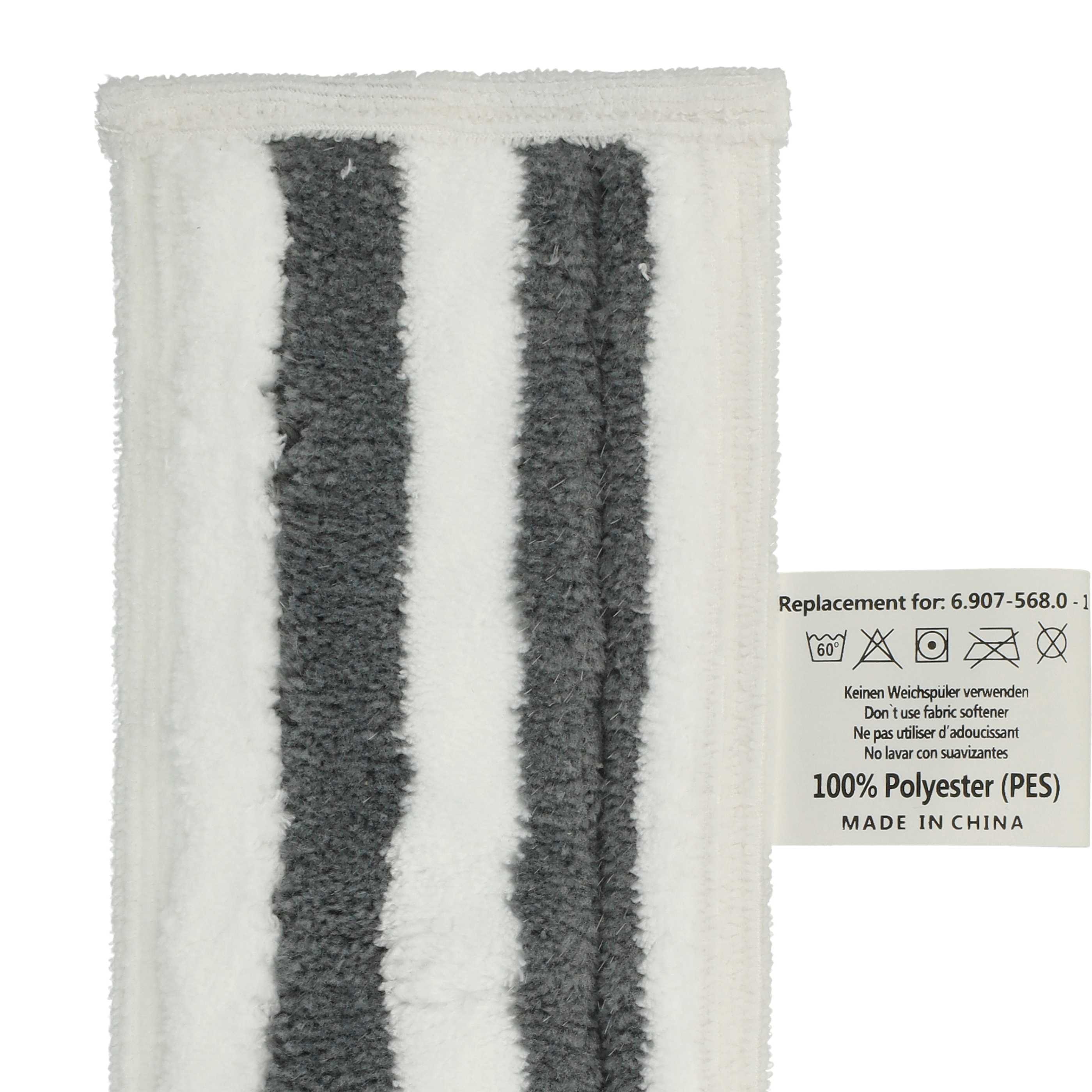 4x Mop Pad replaces Kärcher 2.863-309.0 for Kärcher Steam Cleaner - Microfibre, Velcro Fastener, White, Grey