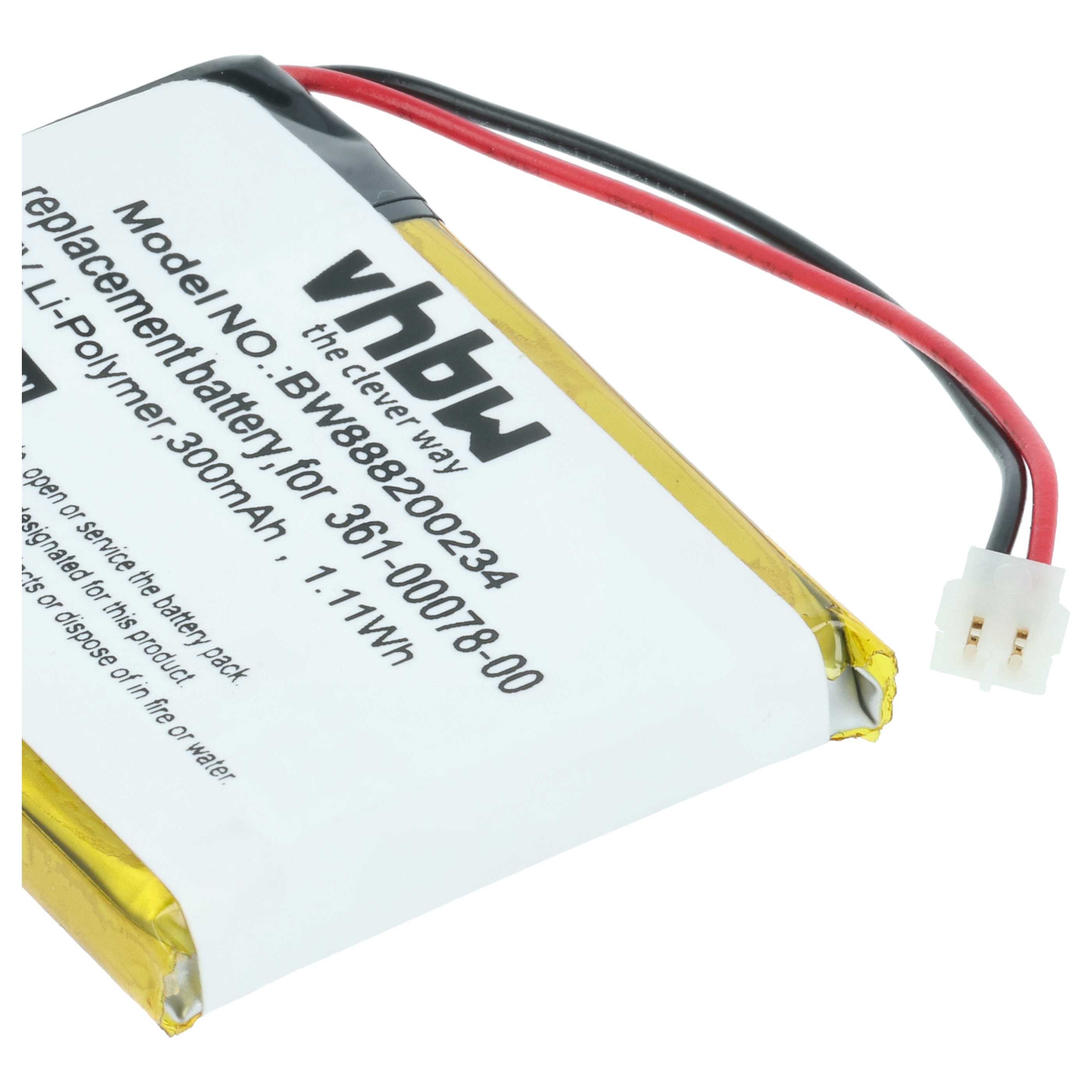 Smartwatch Battery replaces Garmin 361-00078-00 - 300 mAh 3.7 V Li-polymer
