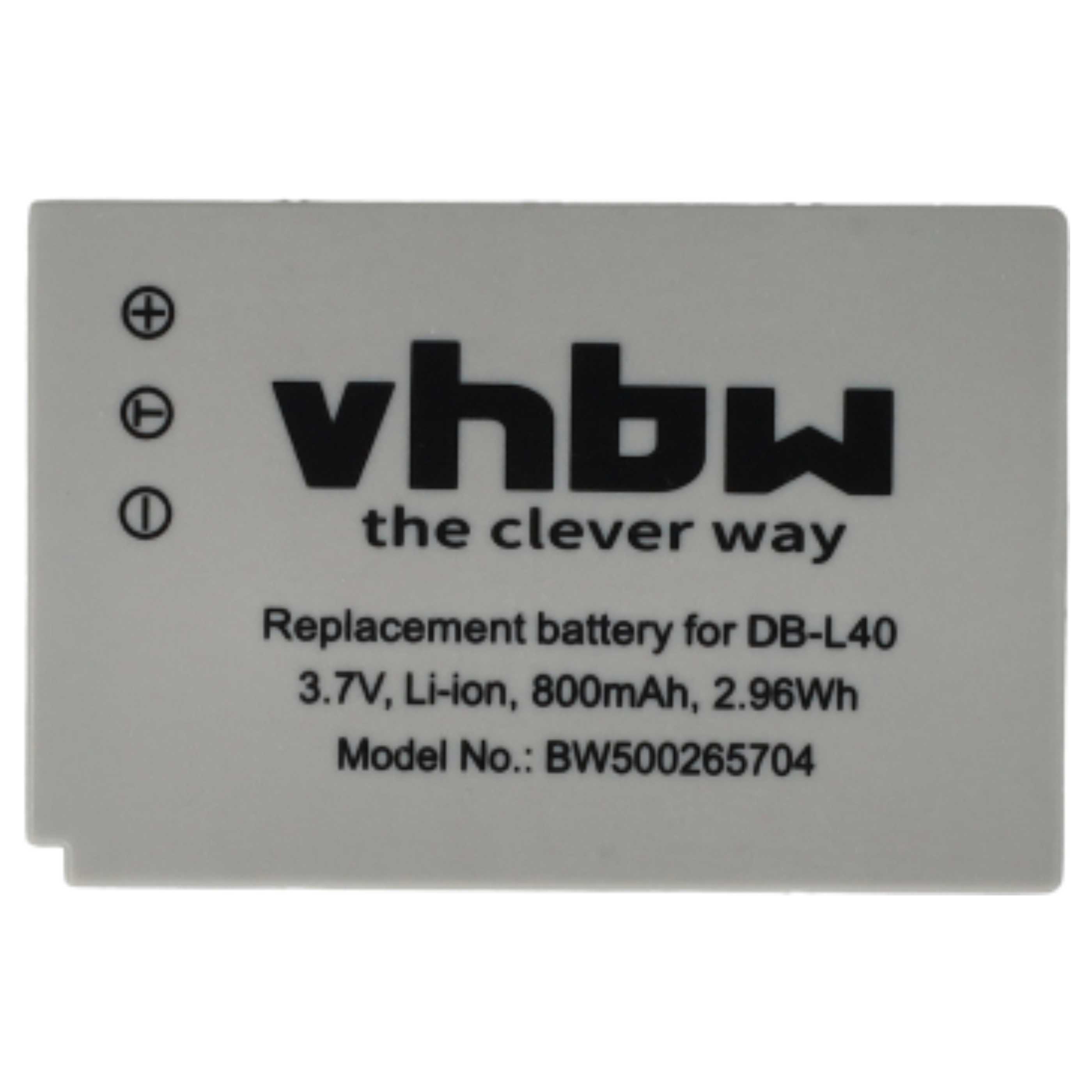 Videocamera 3x Battery replaces Sanyo DB-L40AU, DB-L40 - 800 mAh 3.7 V Li-Ion