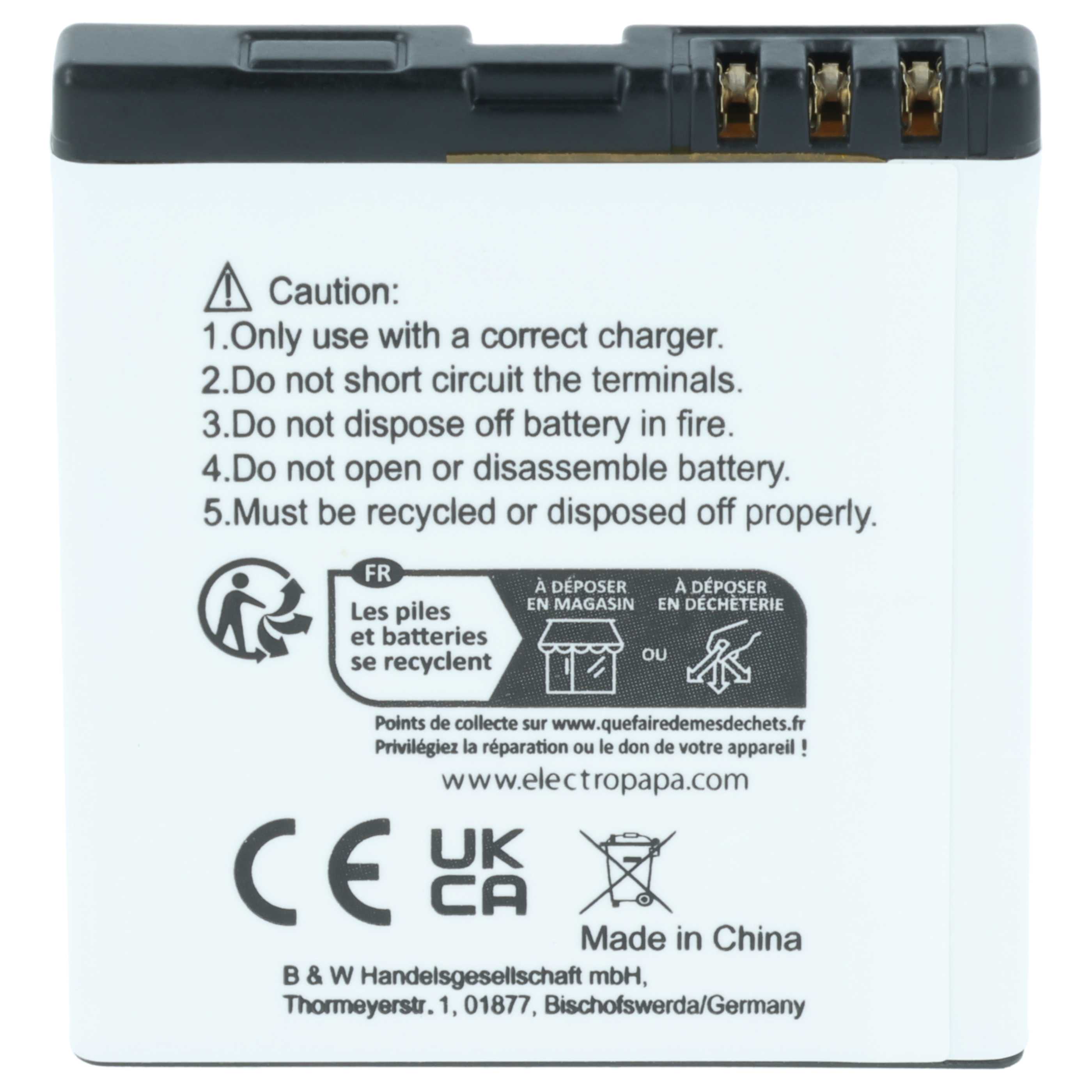 Akumulator do telefonu smartfona zamiennik Nokia BL-6F - 1000 mAh 3,7 V Li-Ion