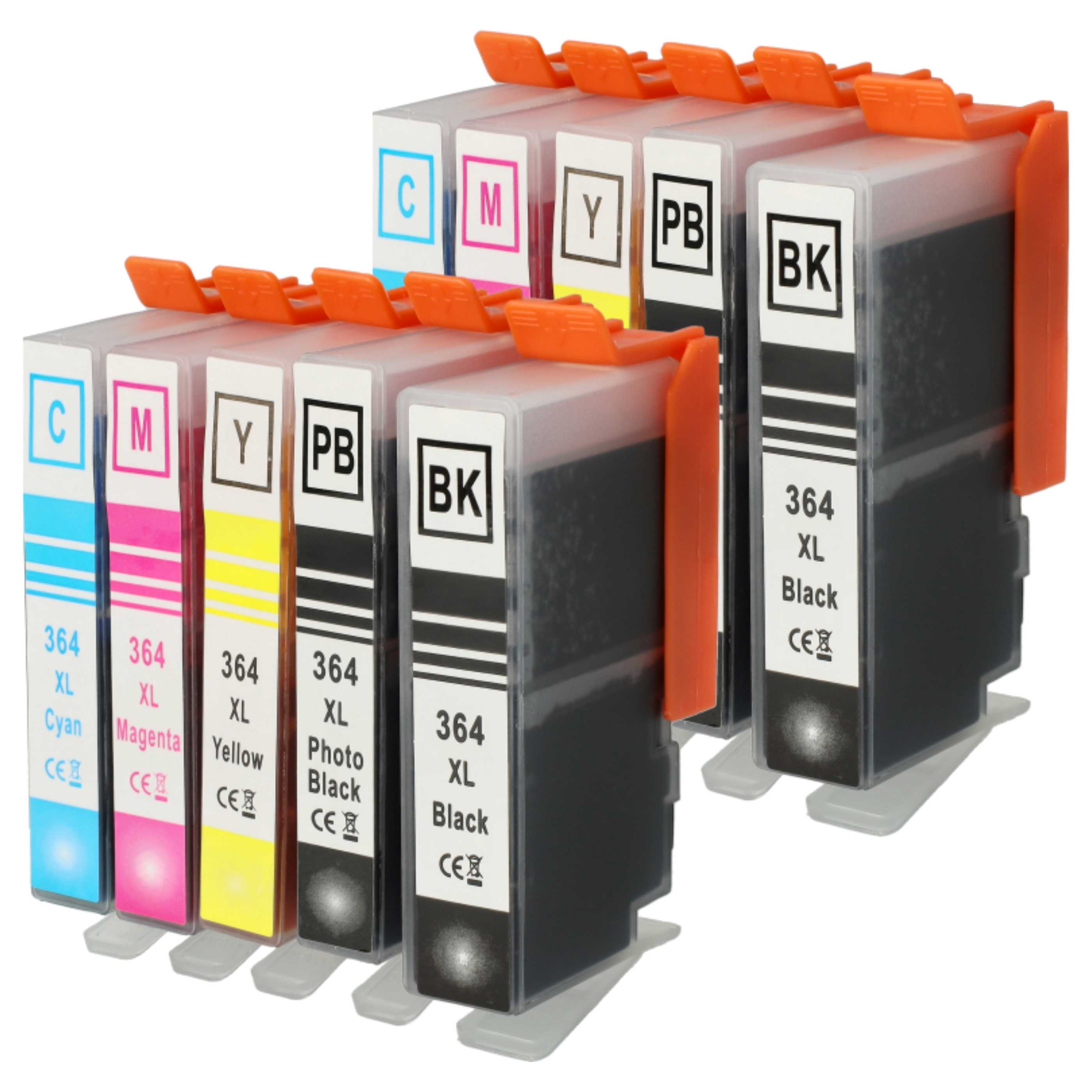 10x Ink Cartridges replaces HP CB325EE Yellow, 364XL, CB324EE Magenta 3070 Printer - B/C/M/Y + photo black